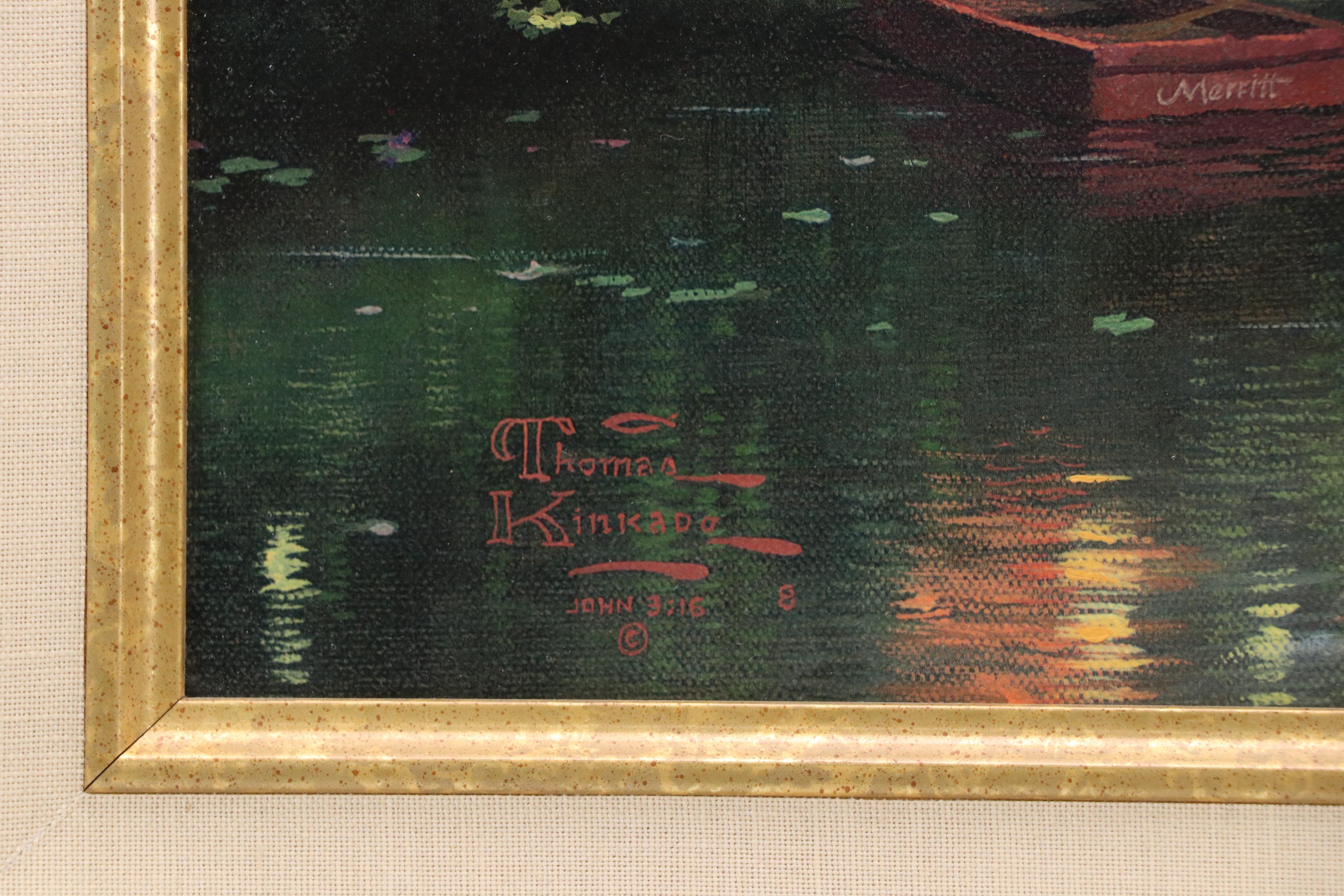 Thomas Kinkade Embellished Offset Lithograph "Lamplight Manor"