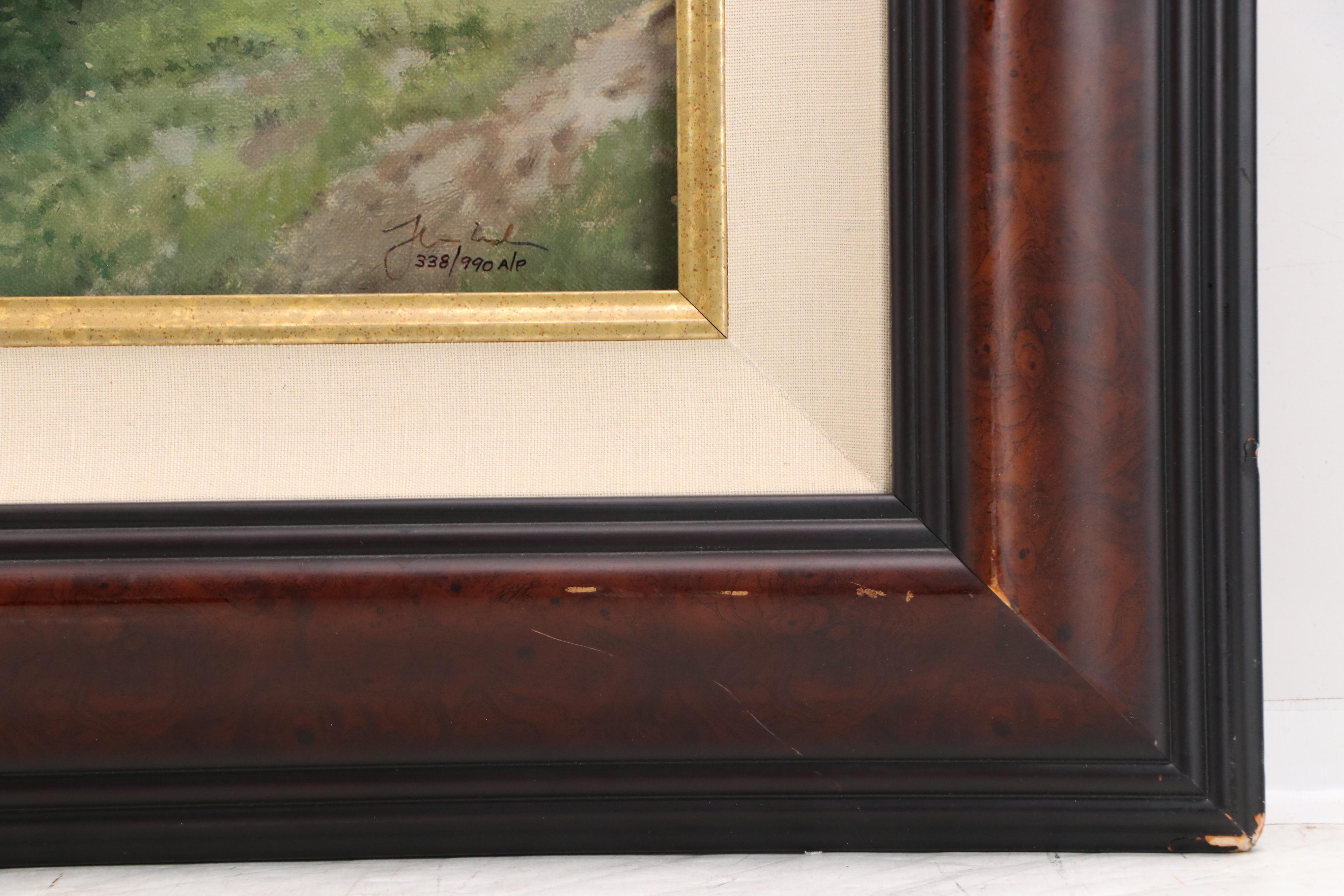 Thomas Kinkade Embellished Offset Lithograph "Lamplight Manor"