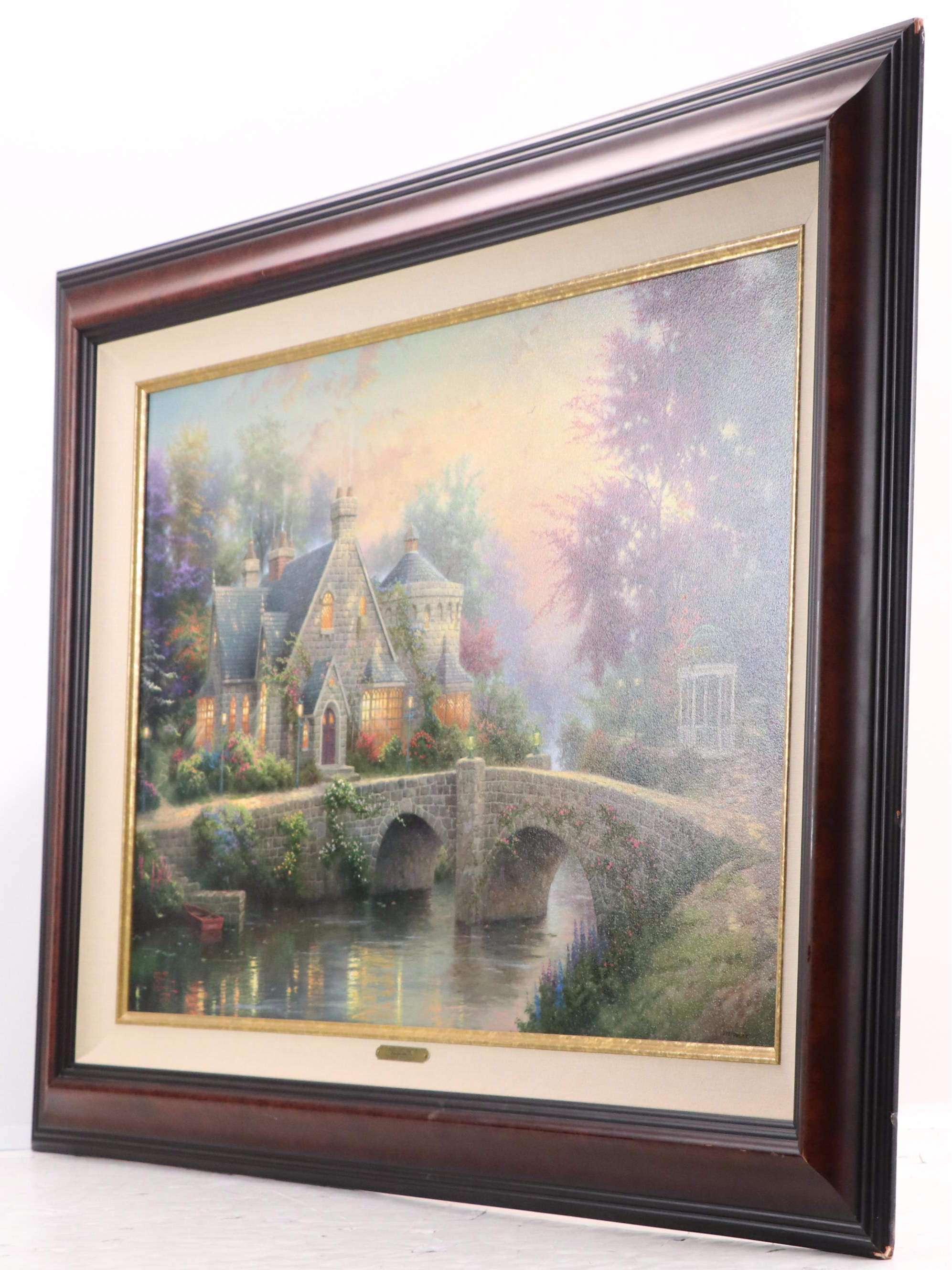 Thomas Kinkade Embellished Offset Lithograph "Lamplight Manor"