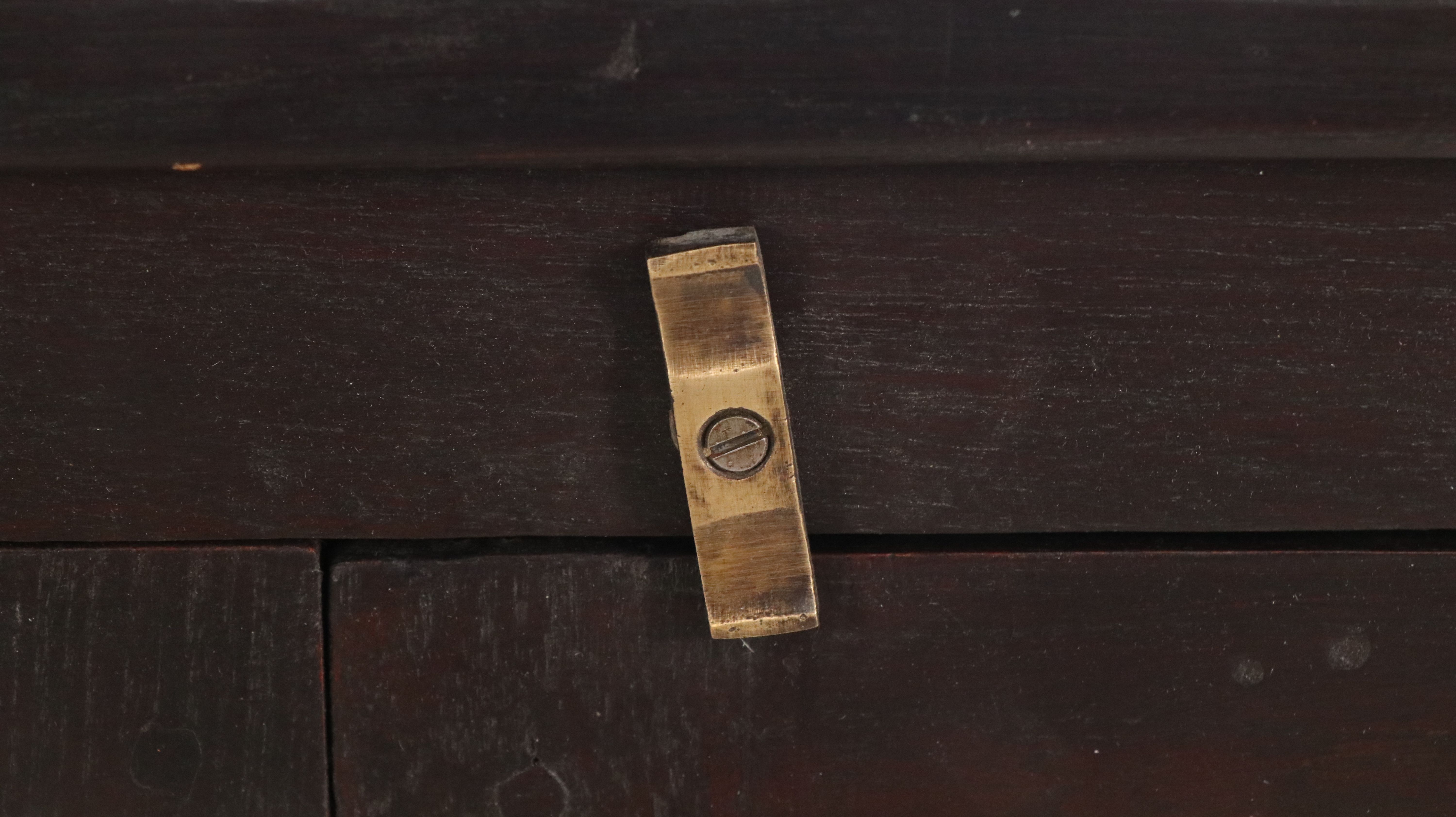 Painted Wooden Apothecary Cabinet with "Brooklyn Heights" Decal