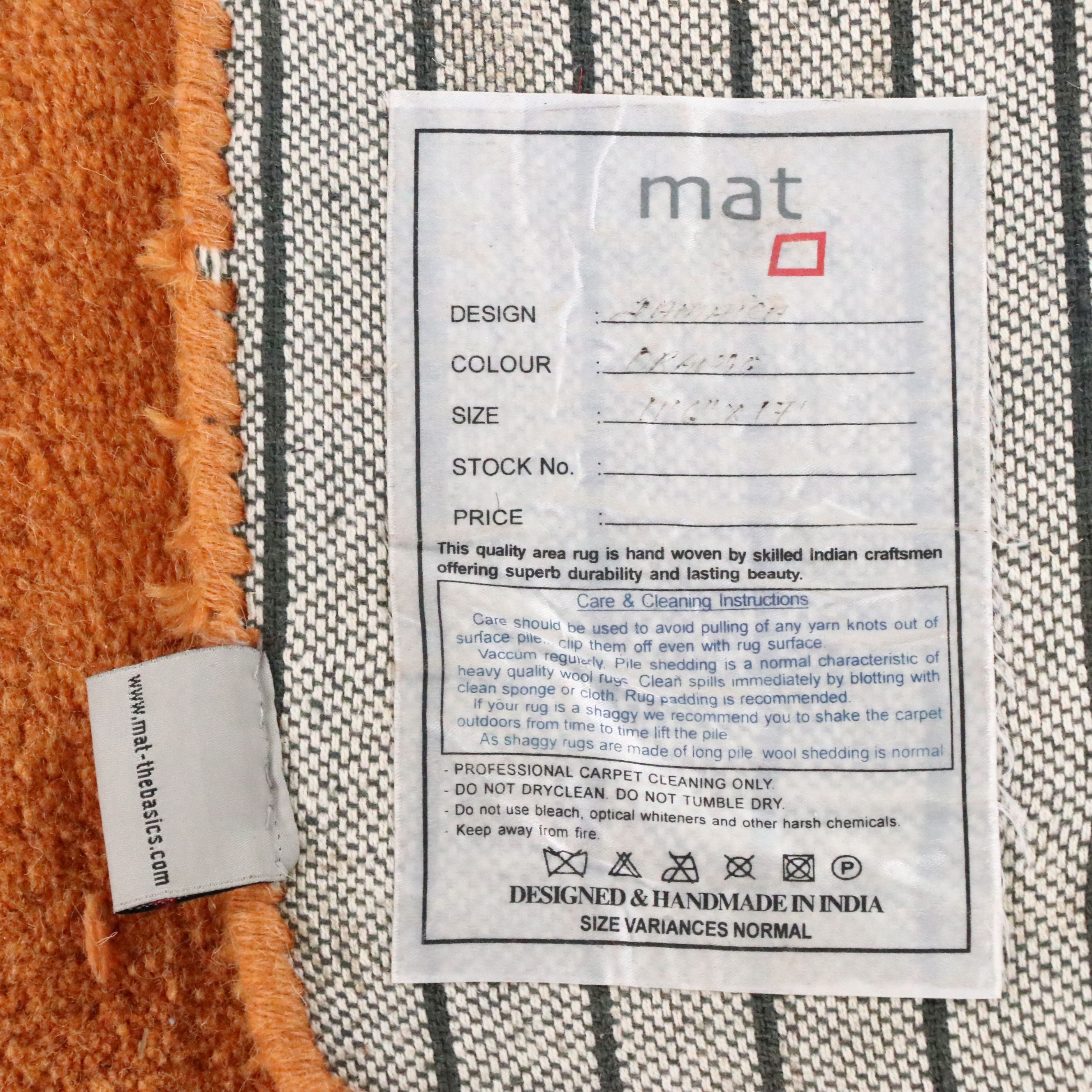 11'4 x 16'10 Hand-Tufted Mat-The Basics Indian Contemporary Room Sized Rug