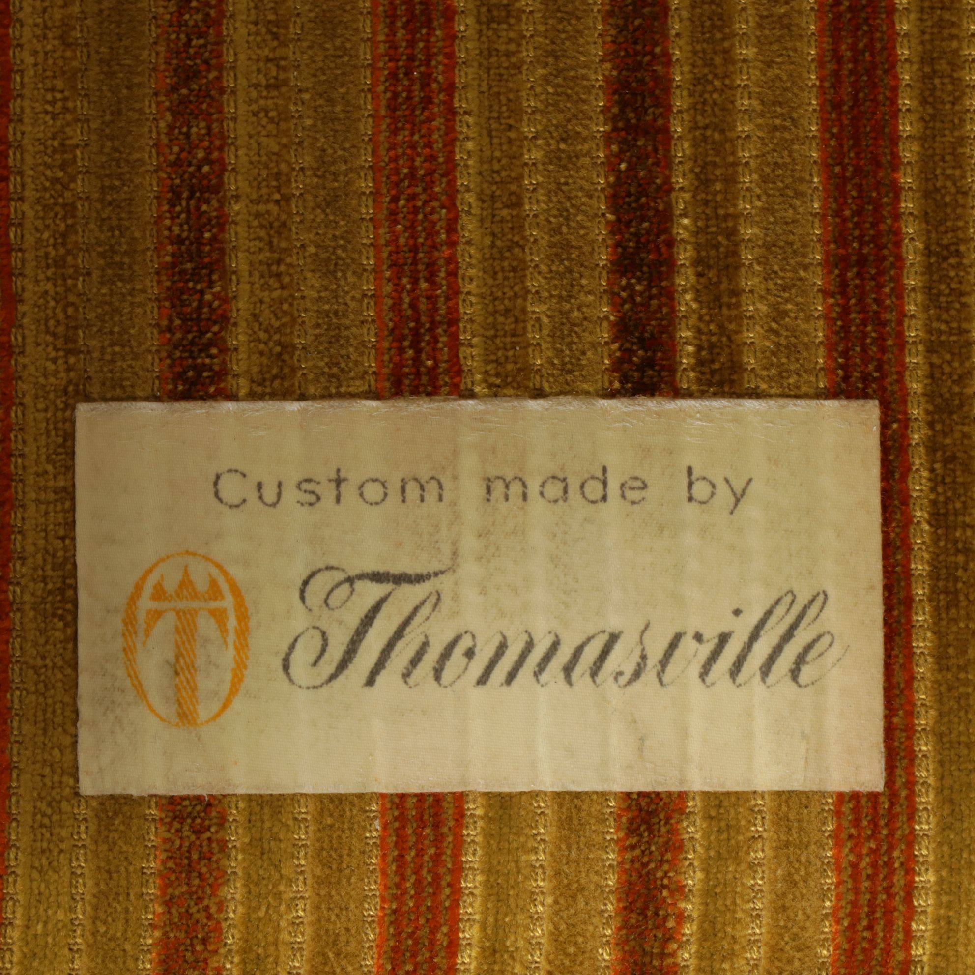 Pair of Thomasville Armchairs with Ribbed Upholstery, Mid 20th Century
