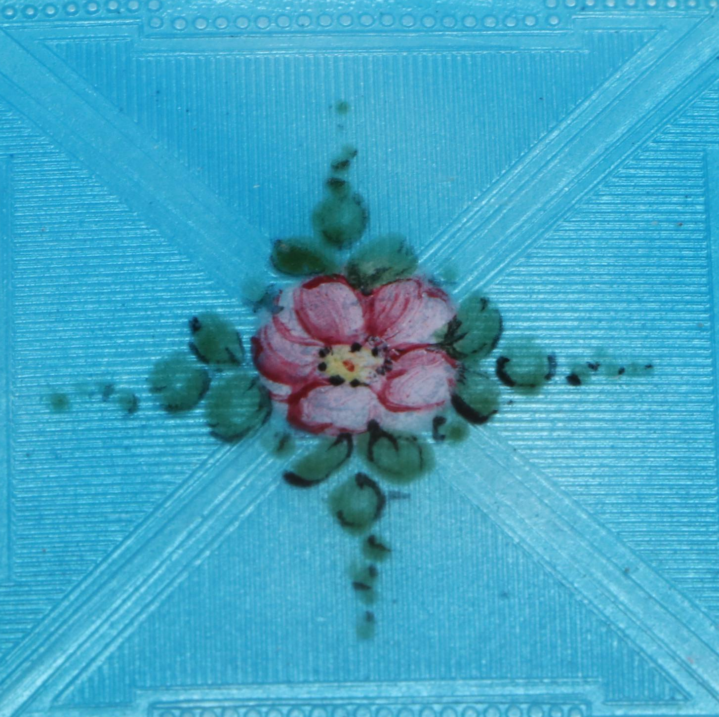 Art Deco Pendant Floral Guilloche Enamel Makeup Compacts