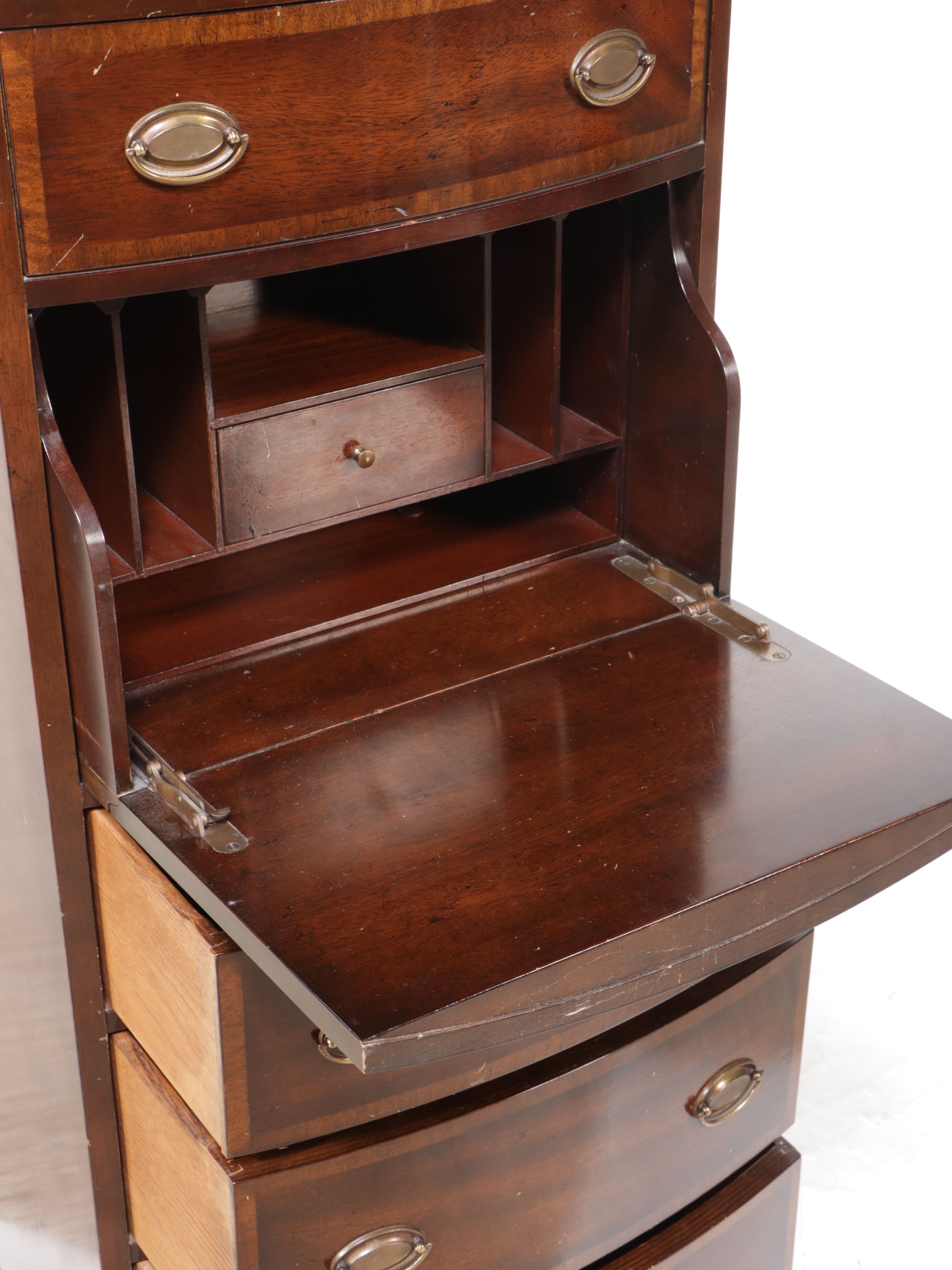 Federal Style Mahogany Secretary Desk and Chest of Drawers