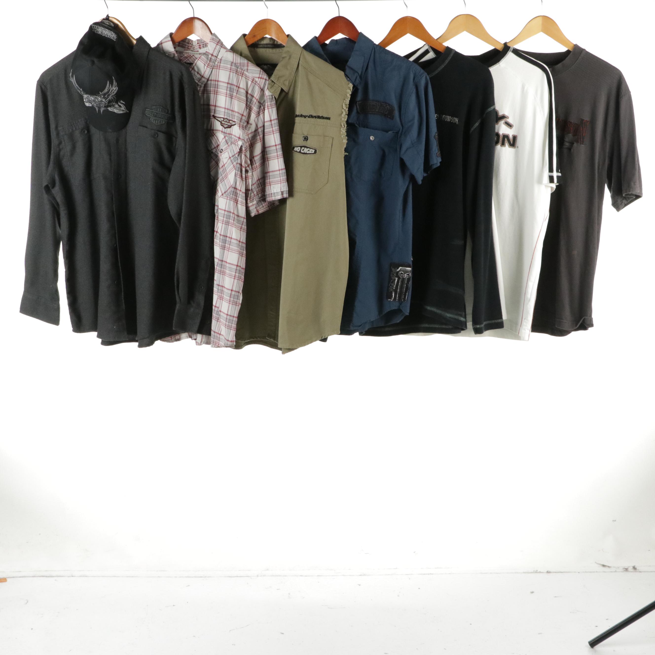 Men's Harley Davidson Capsule Wardrobe Featuring Button-Ups, T-Shirts, and More