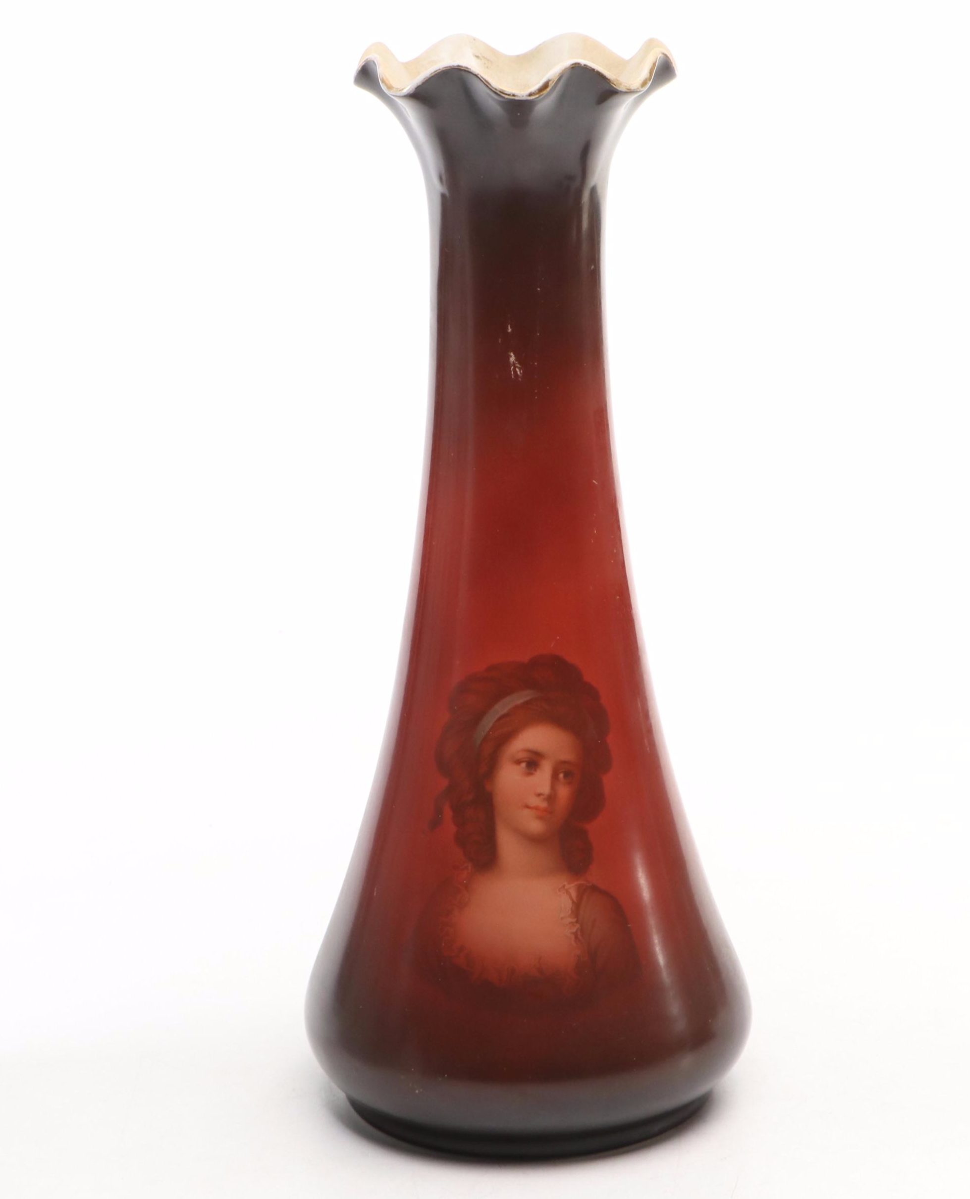 Warwick Ioga Portrait Vases, Early 20th Century