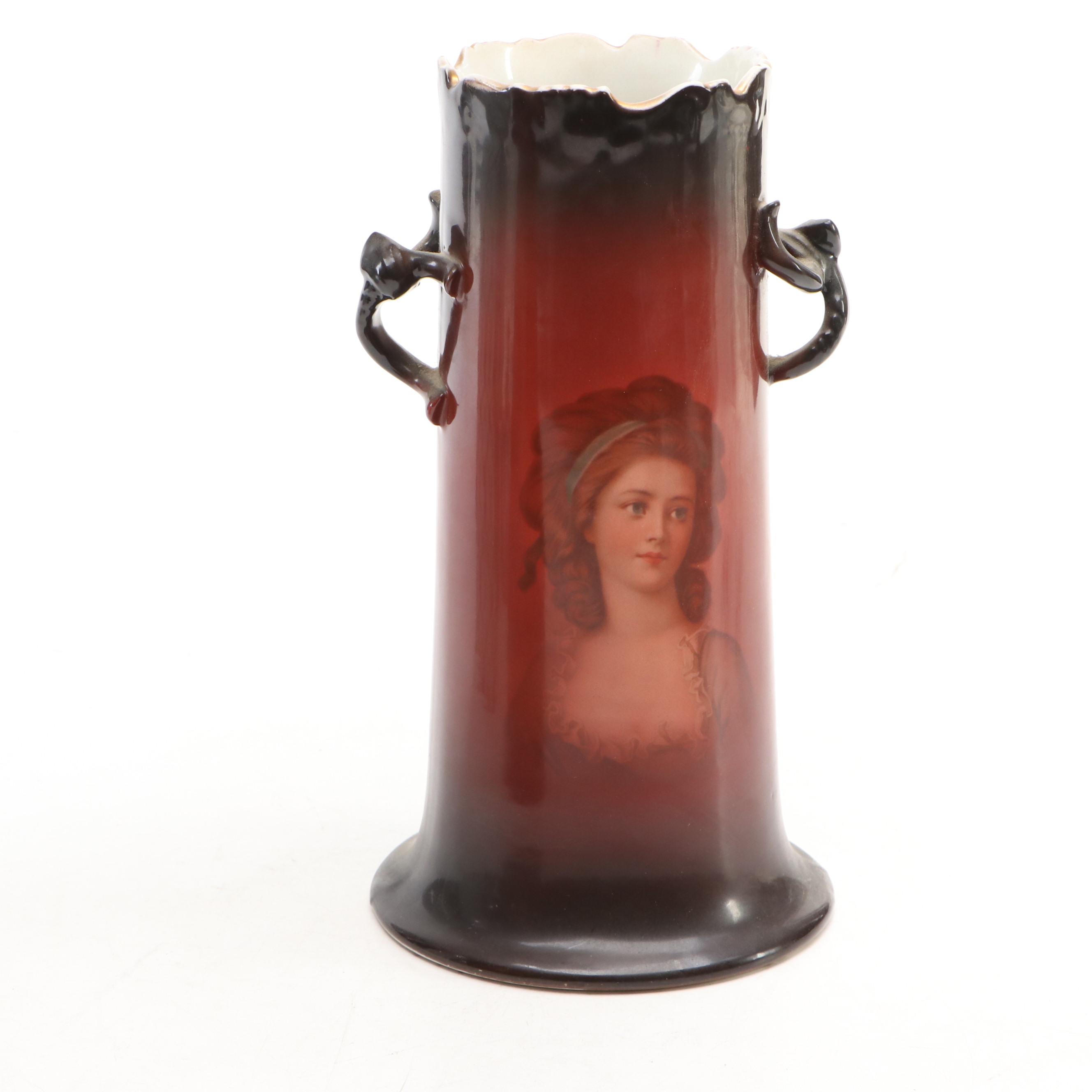 Warwick Ioga Portrait Vases, Early 20th Century