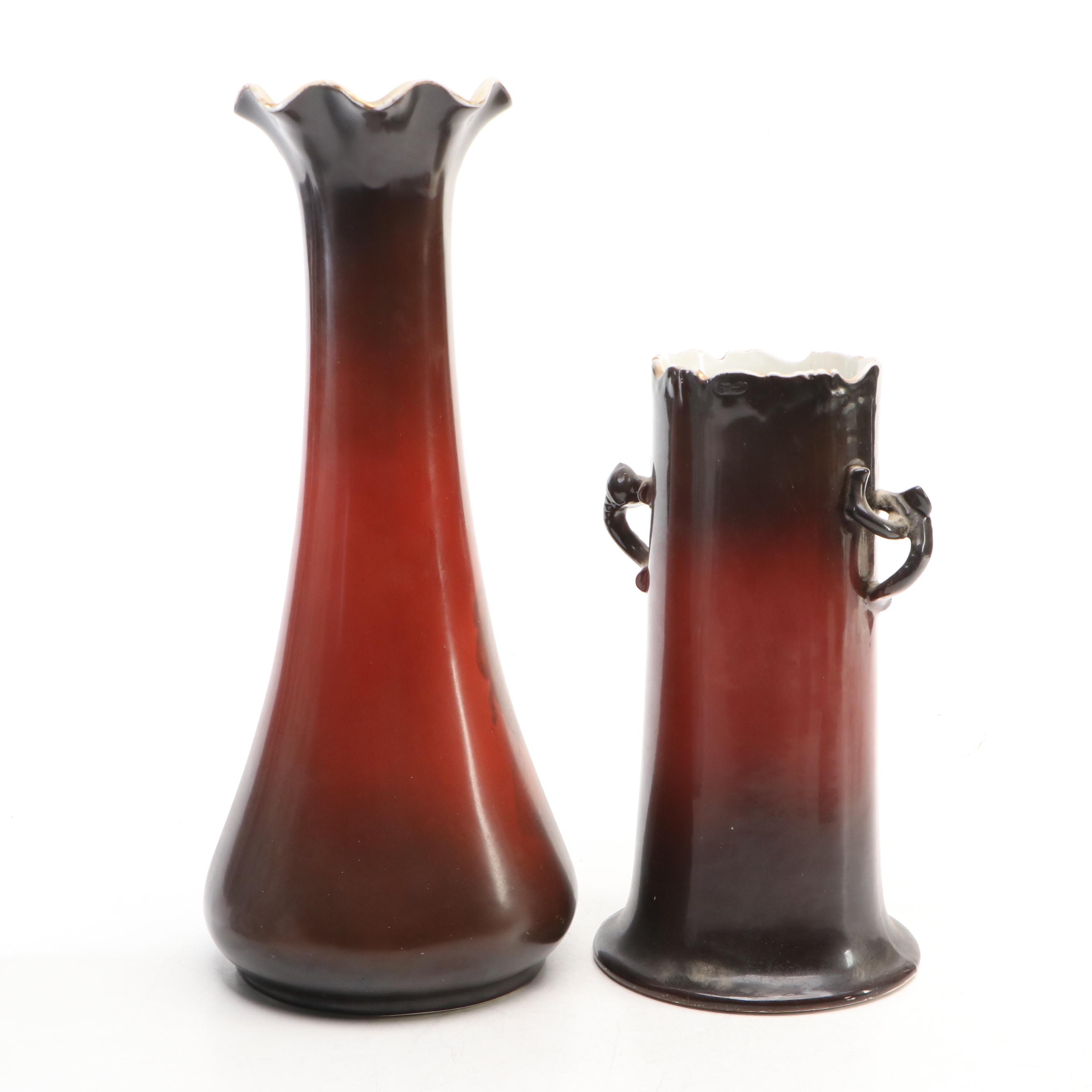 Warwick Ioga Portrait Vases, Early 20th Century