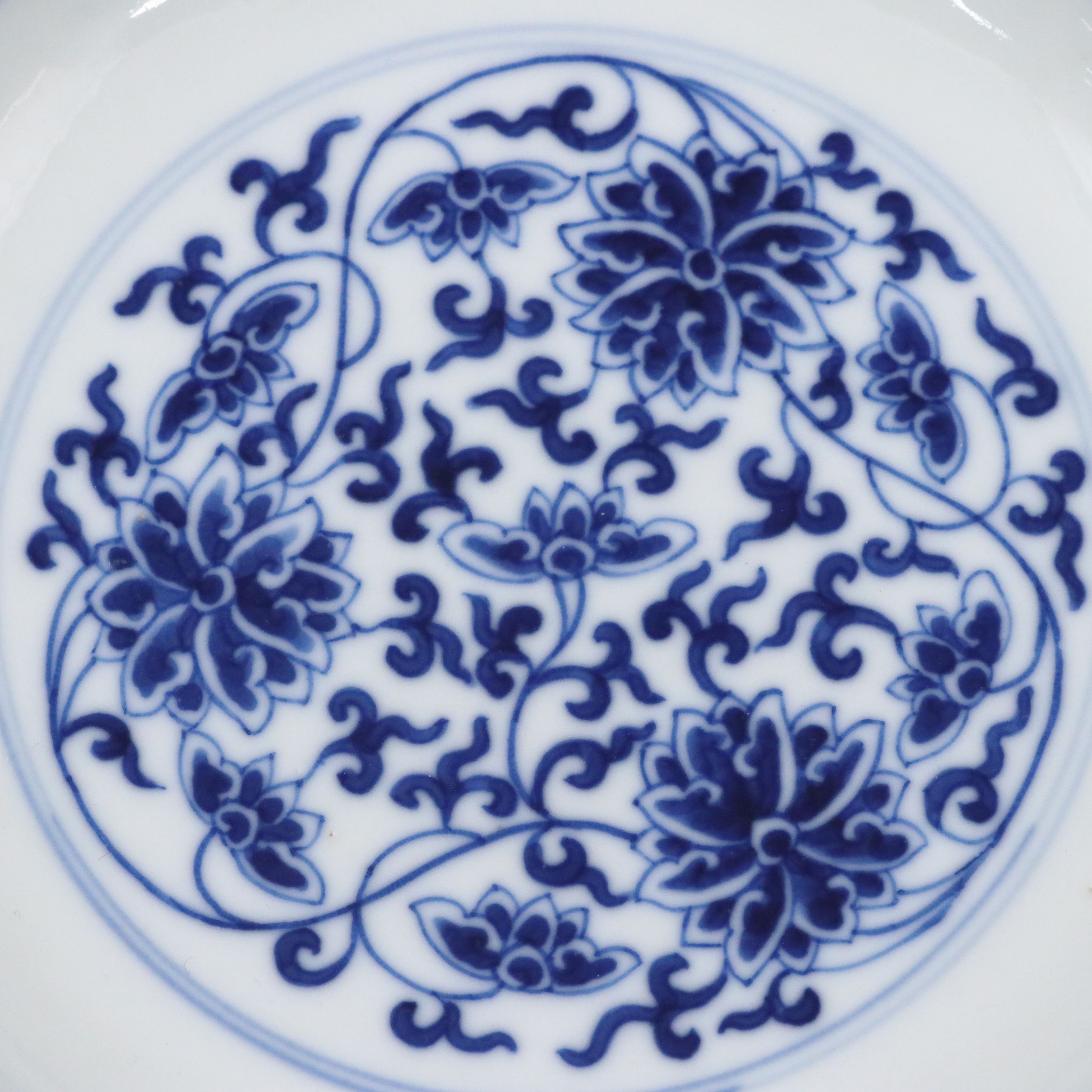 Chinese Blue and White Floral Porcelain Decorative Bowl