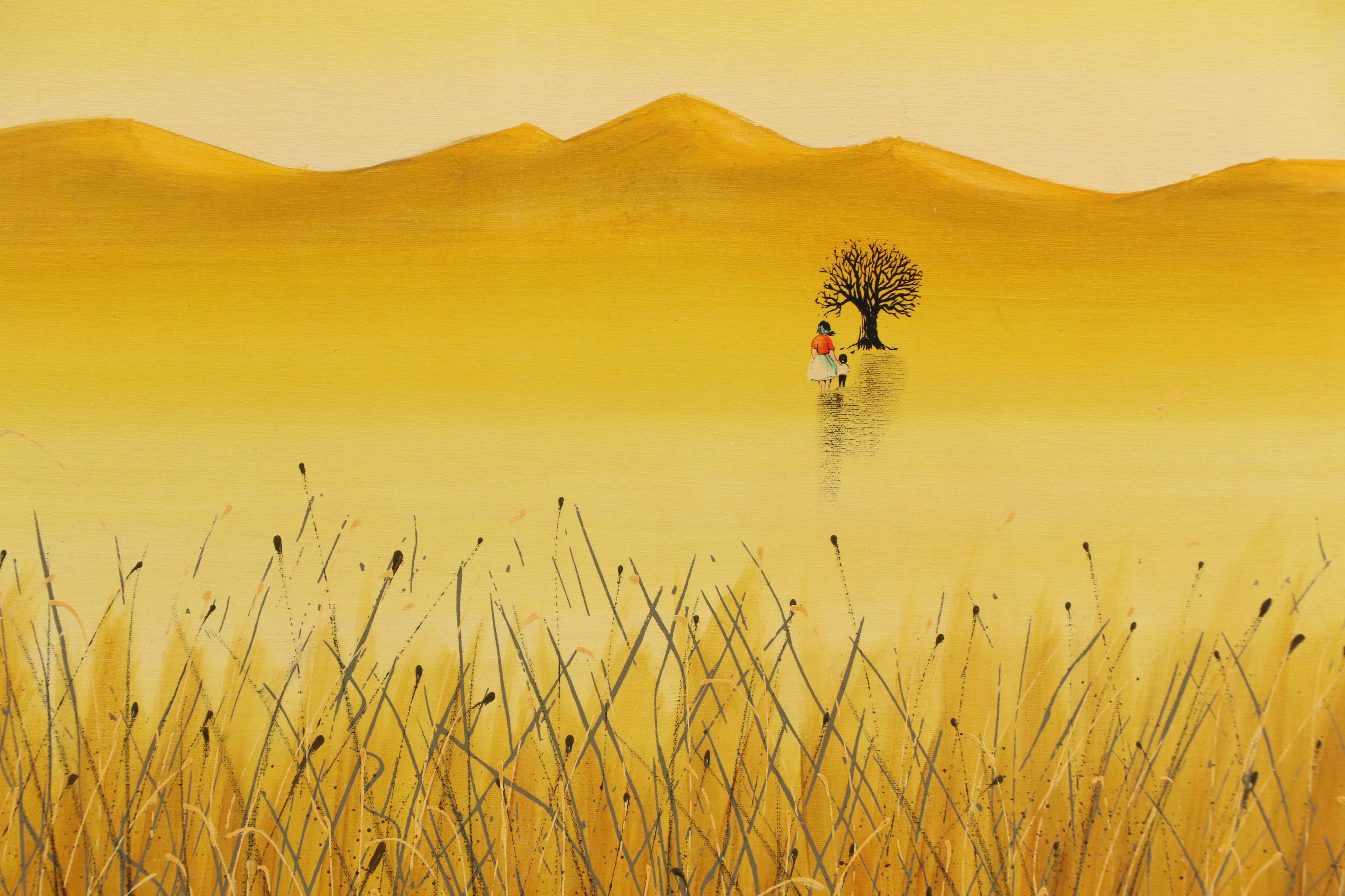 Gregg Mixed Media Acrylic Painting, Mid-20th Century