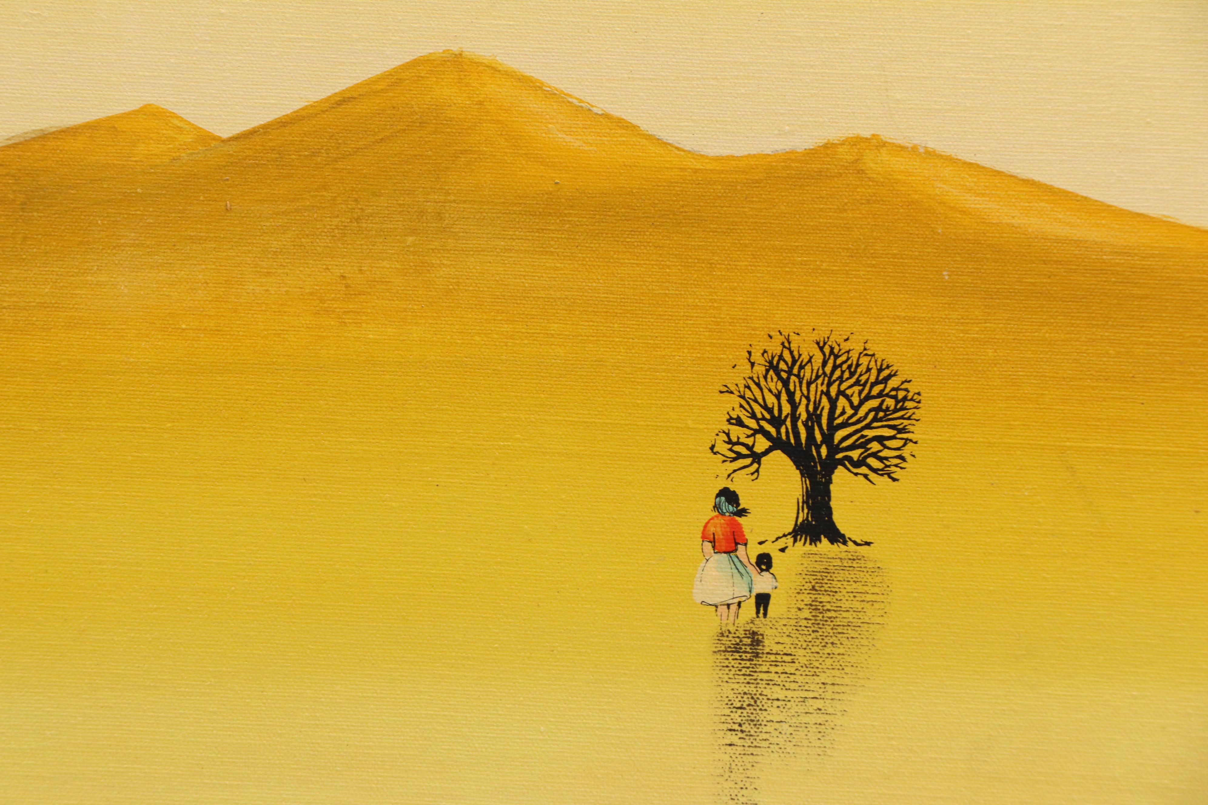 Gregg Mixed Media Acrylic Painting, Mid-20th Century