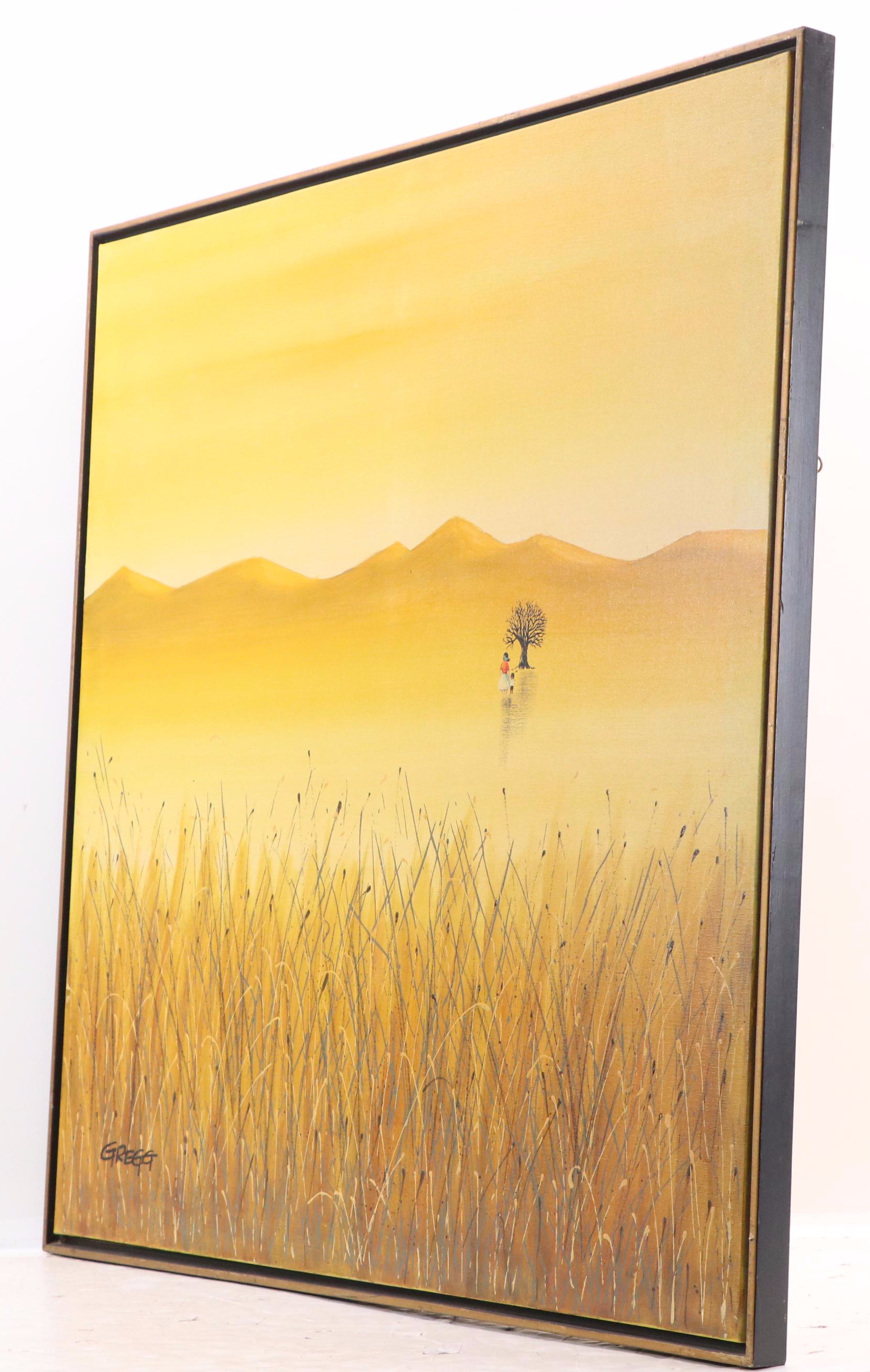 Gregg Mixed Media Acrylic Painting, Mid-20th Century