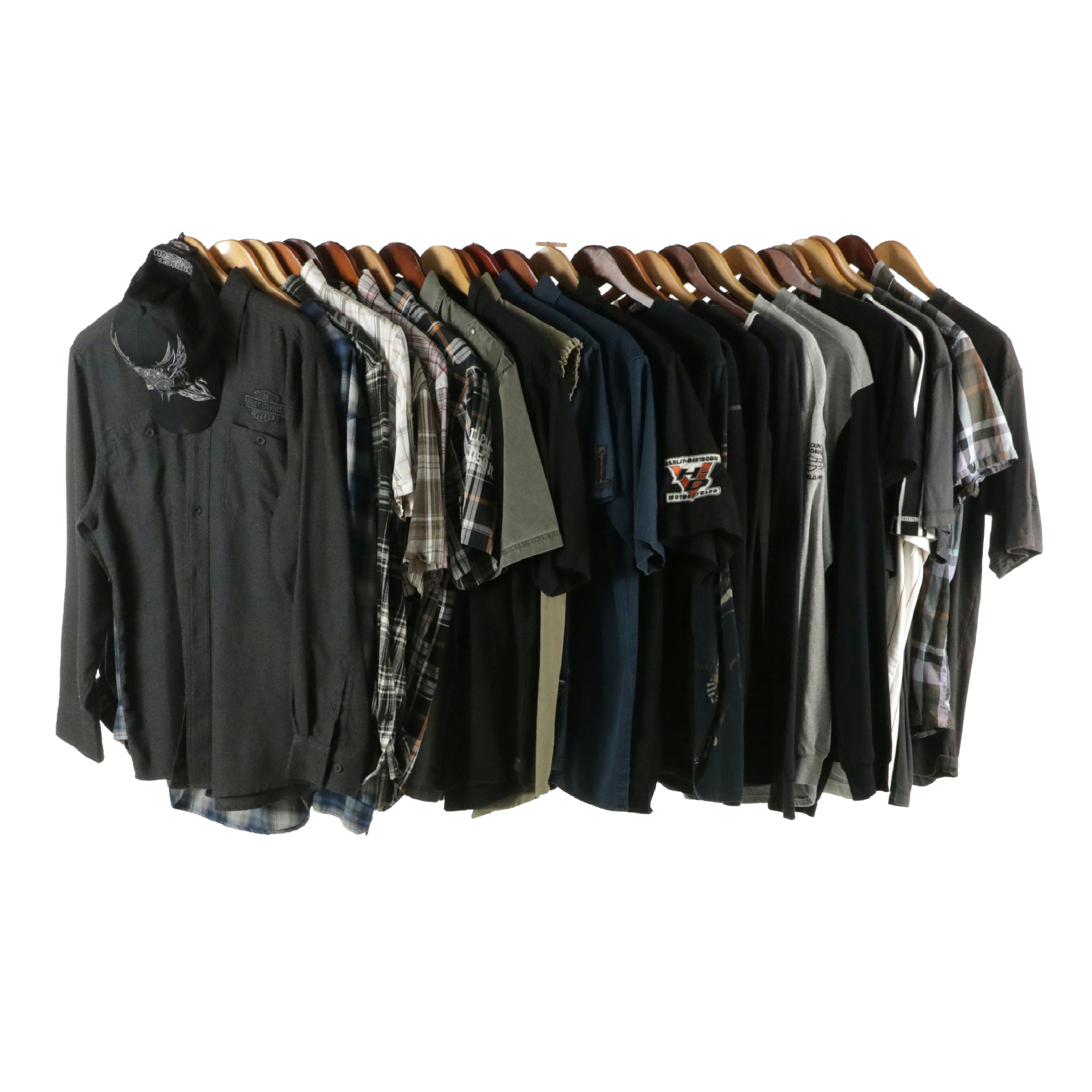 Men's Harley Davidson Capsule Wardrobe Featuring Button-Ups, T-Shirts, and More