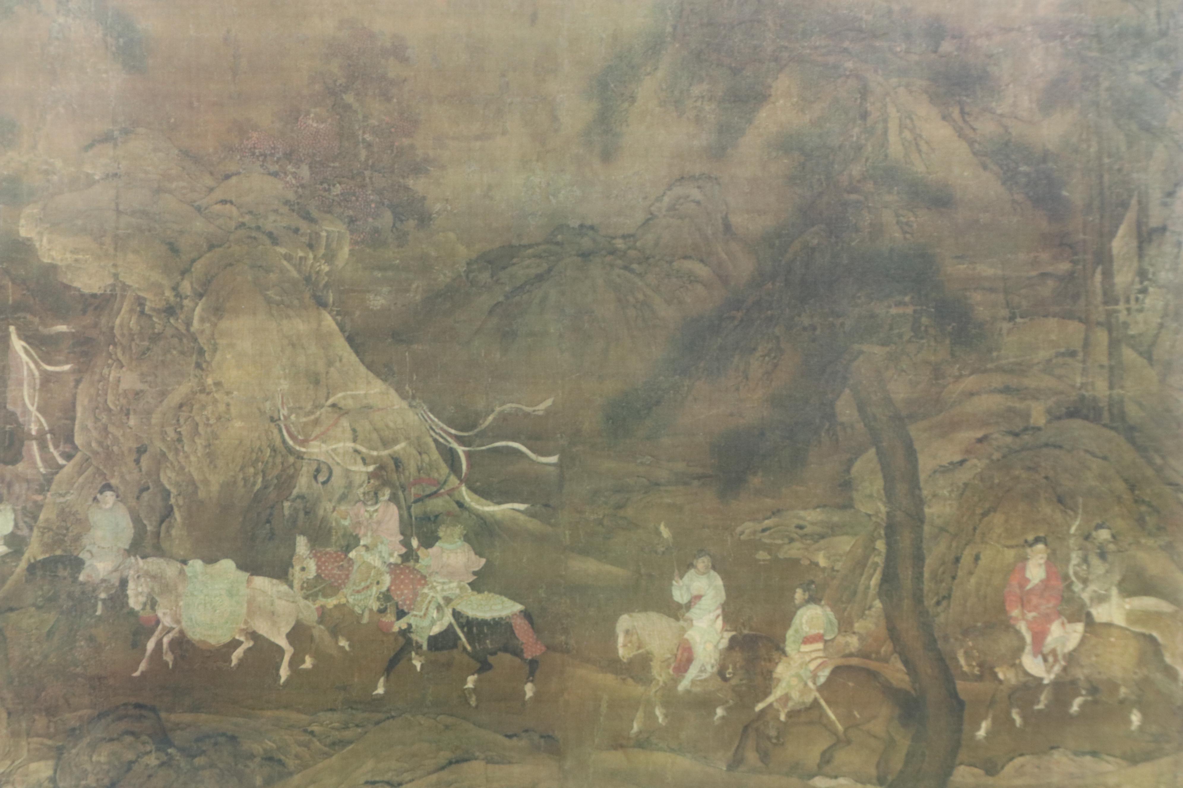 Collotype After Song Dynasty Painting "Emperor Xuanzong's Flight to Shu"