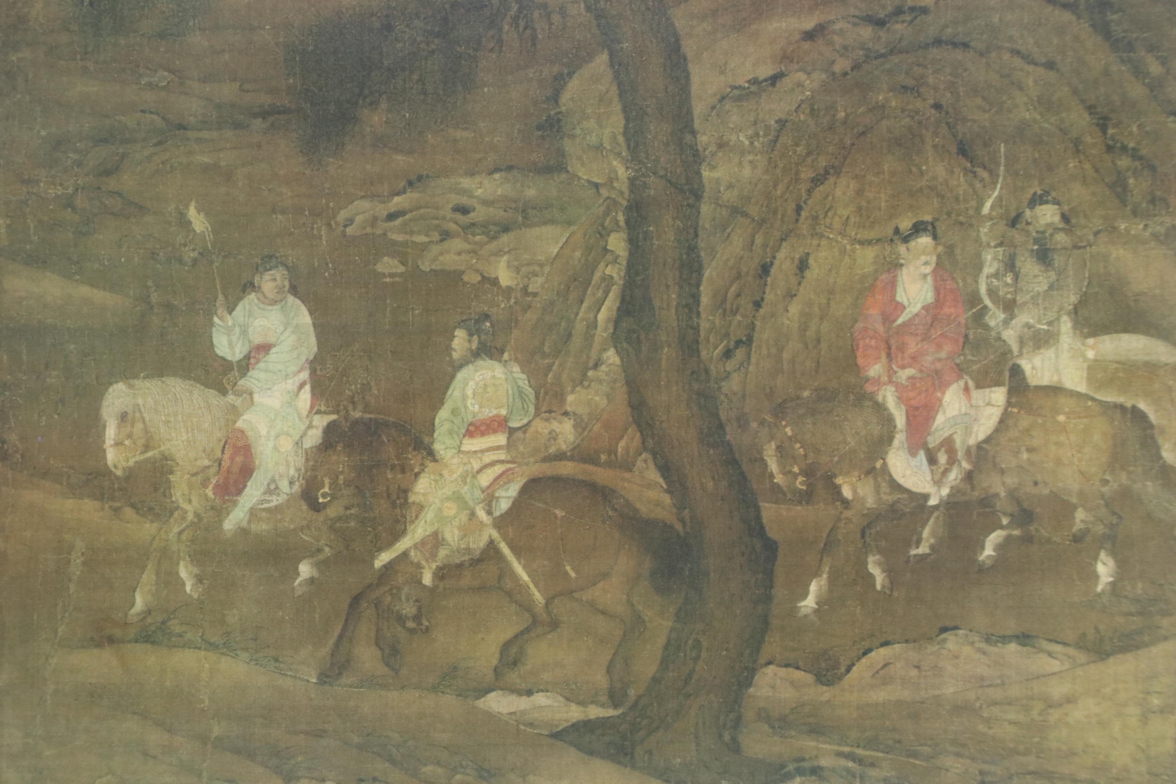 Collotype After Song Dynasty Painting "Emperor Xuanzong's Flight to Shu"