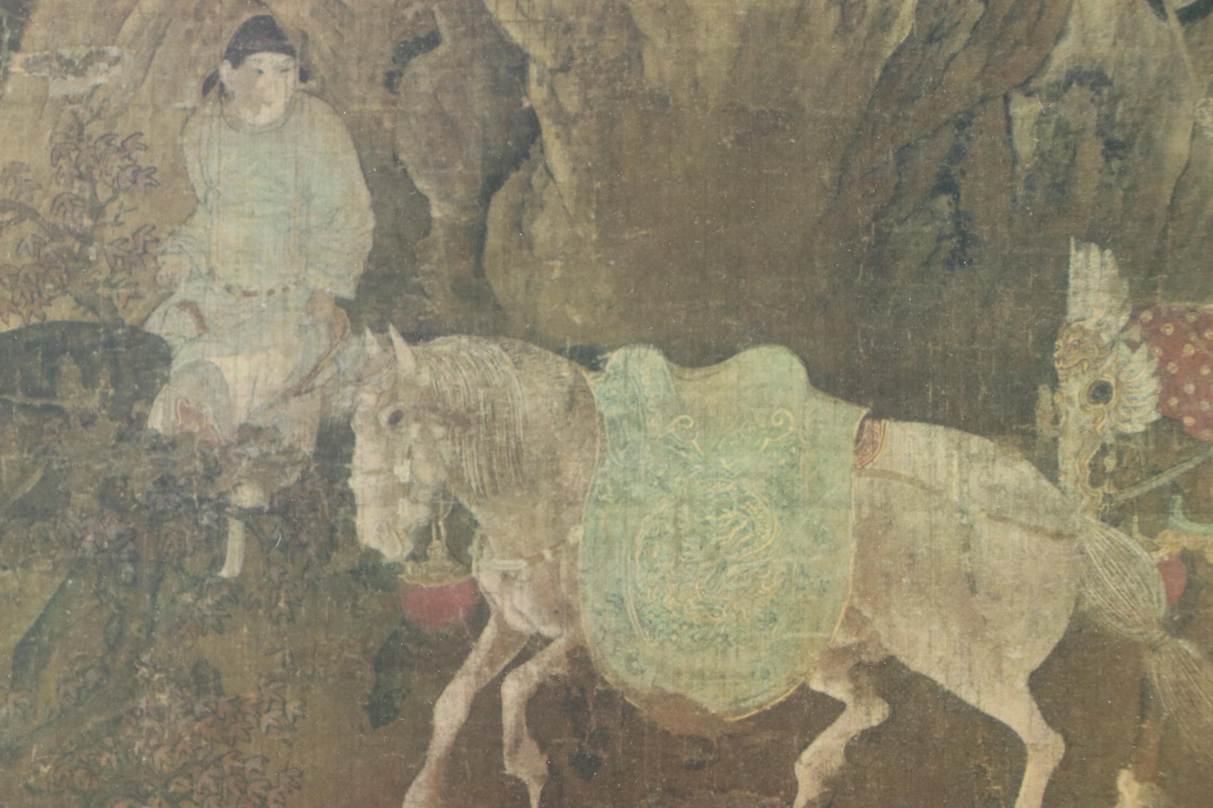 Collotype After Song Dynasty Painting "Emperor Xuanzong's Flight to Shu"