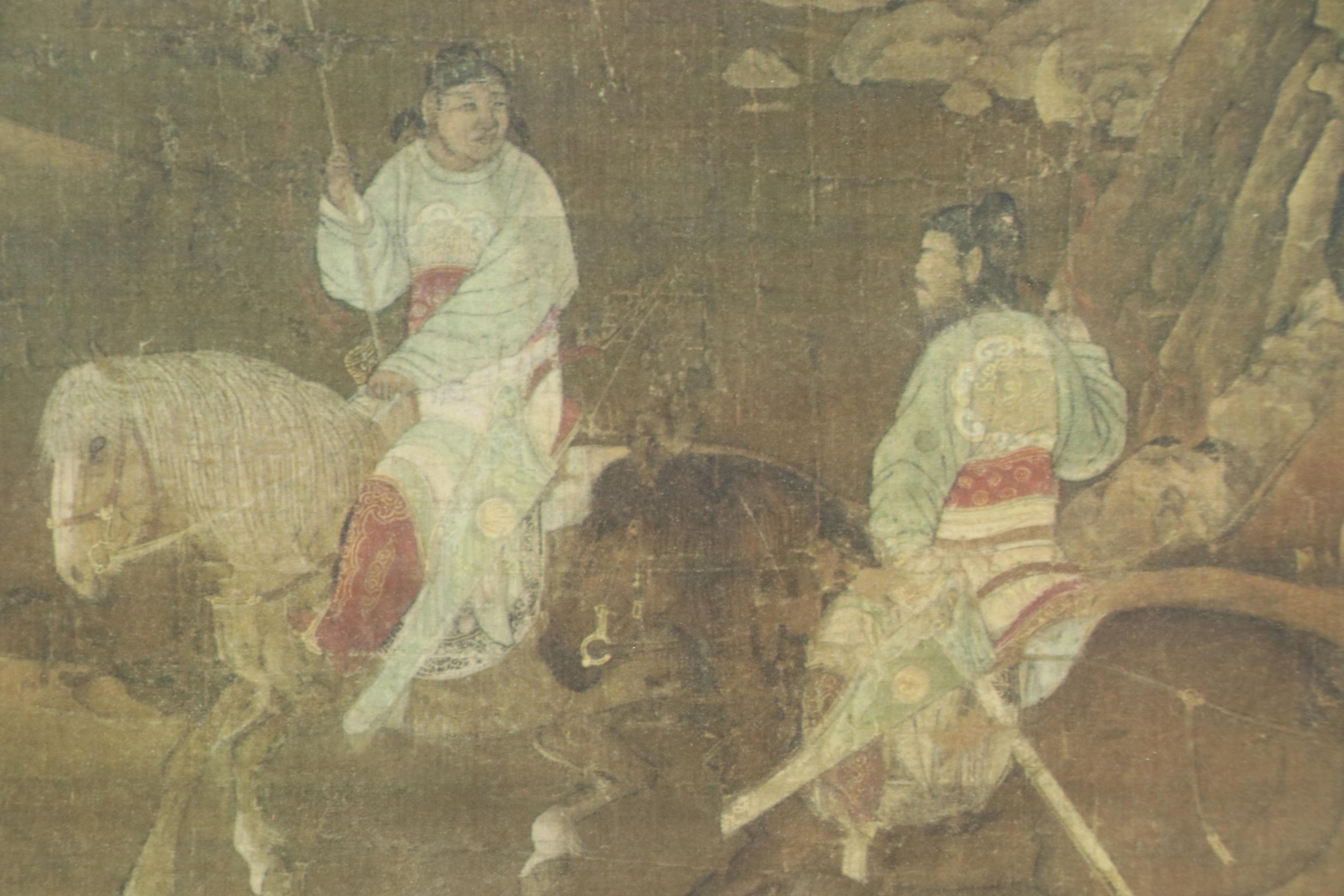 Collotype After Song Dynasty Painting "Emperor Xuanzong's Flight to Shu"