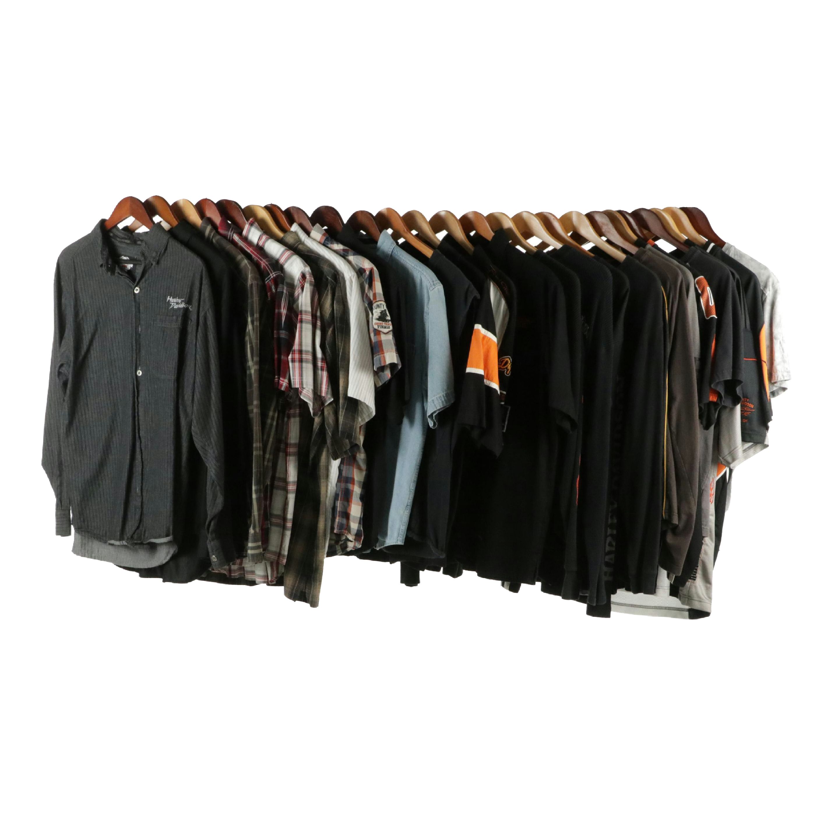 Men's Harley Davidson Capsule Wardrobe Featuring Button-Ups, T-Shirts, and More