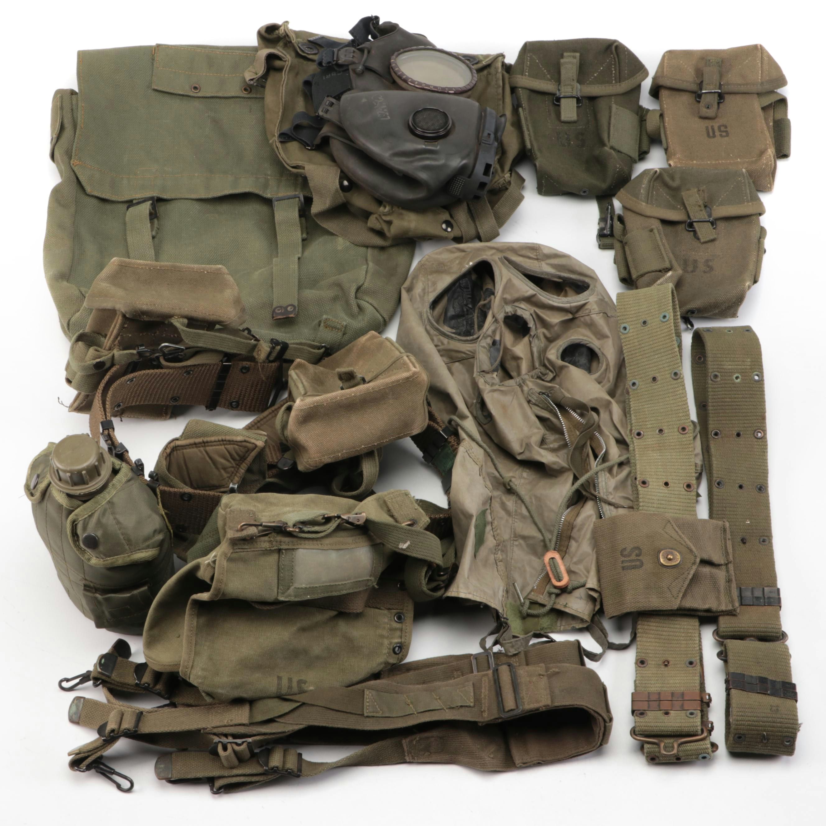 Cold War Era U.S. Army Chemical-Biological Field Mask, with Pouches and More