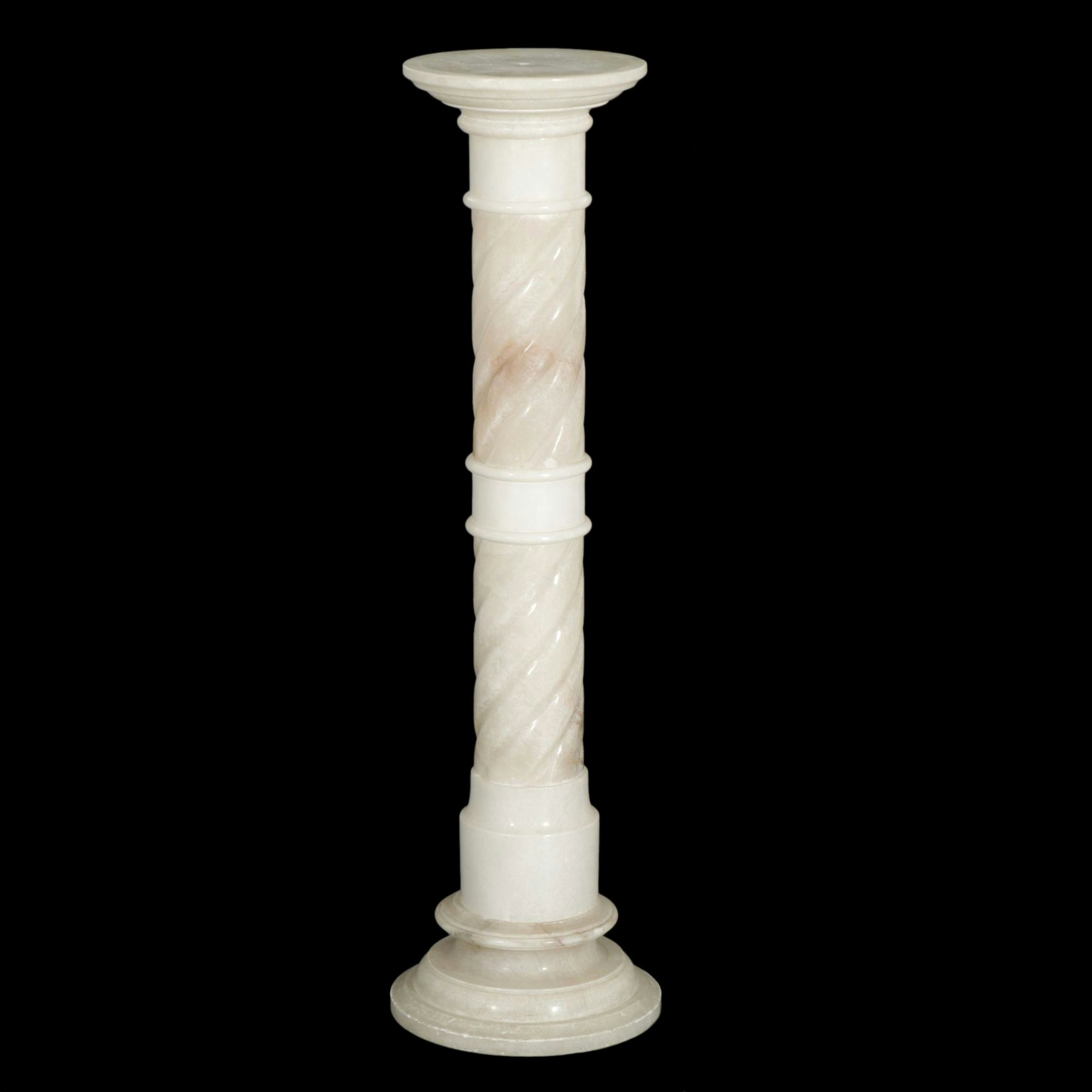 Carved Alabaster Pedestal