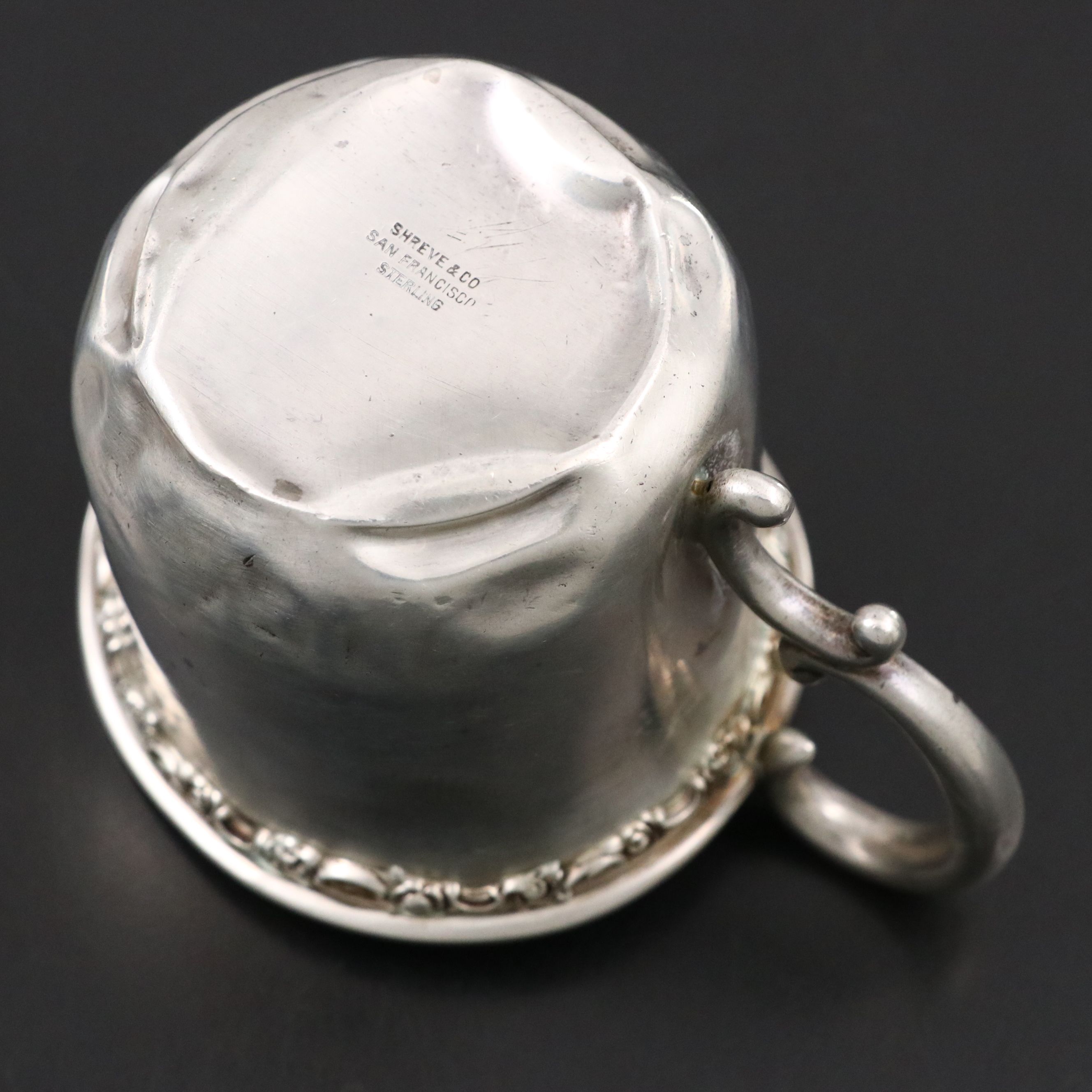 Web Sterling Silver Porringer with Shreve & Co. Cup and Other Fork and Spoon