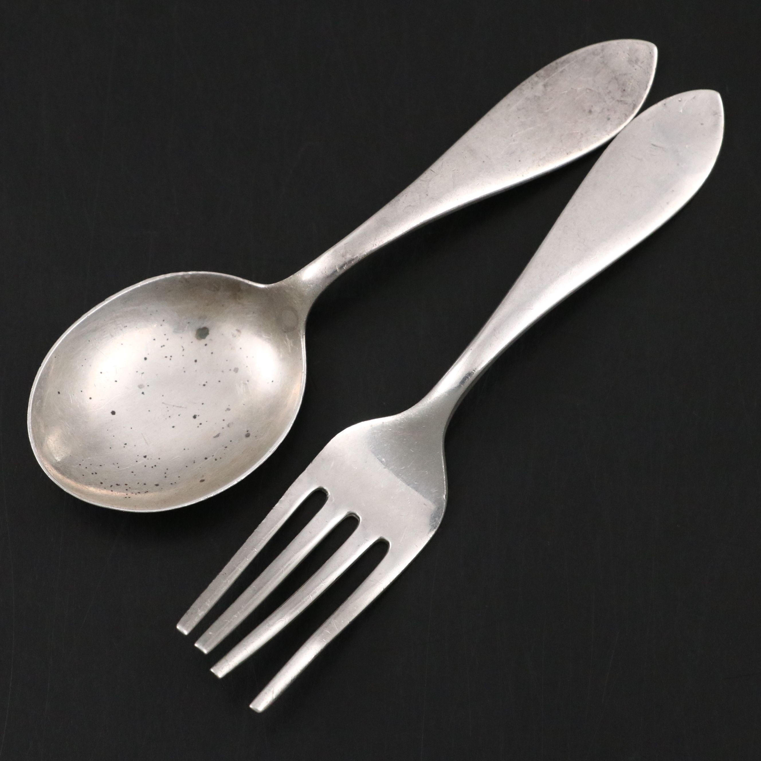 Web Sterling Silver Porringer with Shreve & Co. Cup and Other Fork and Spoon