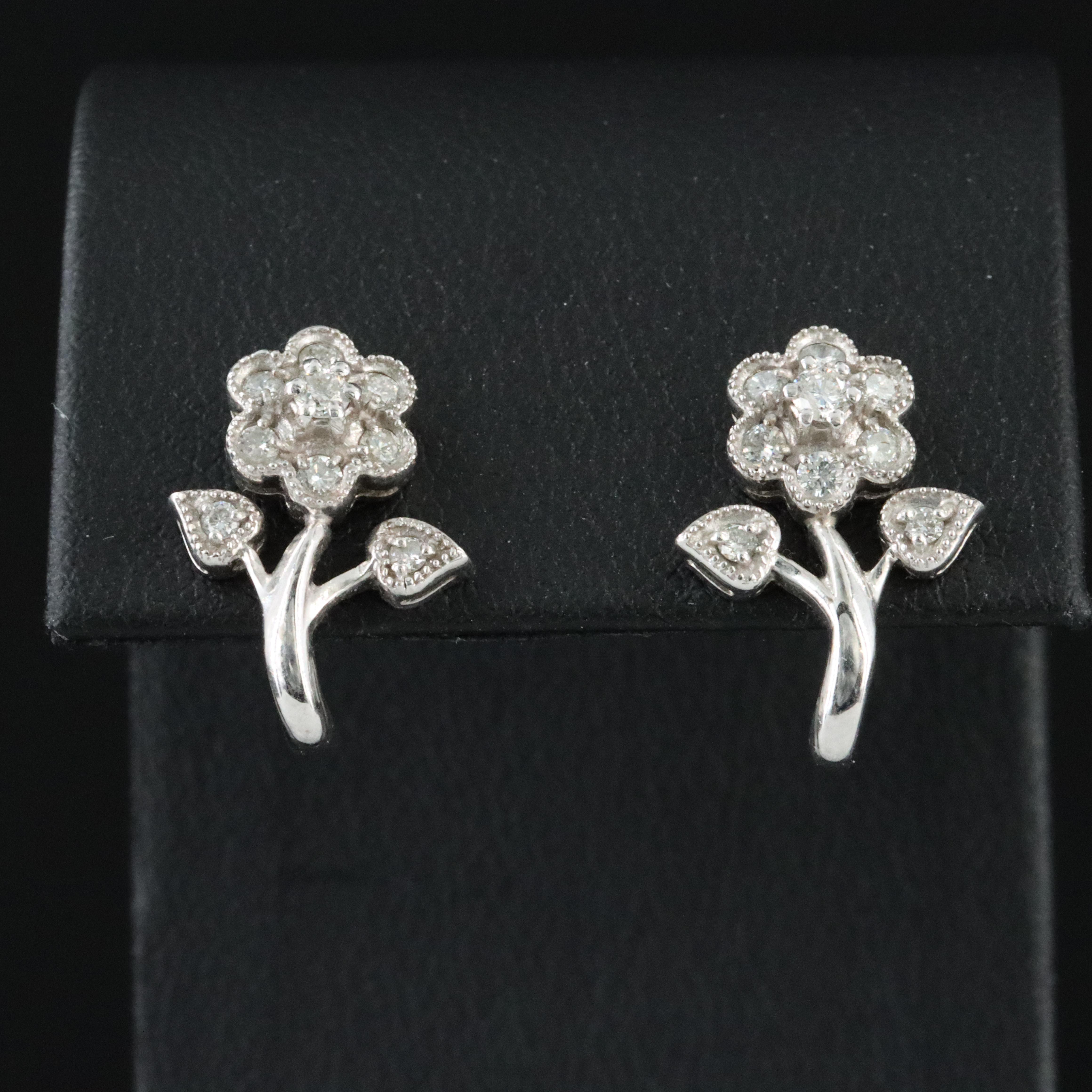 14K 0.45 CTW Diamond Flower Earrings
