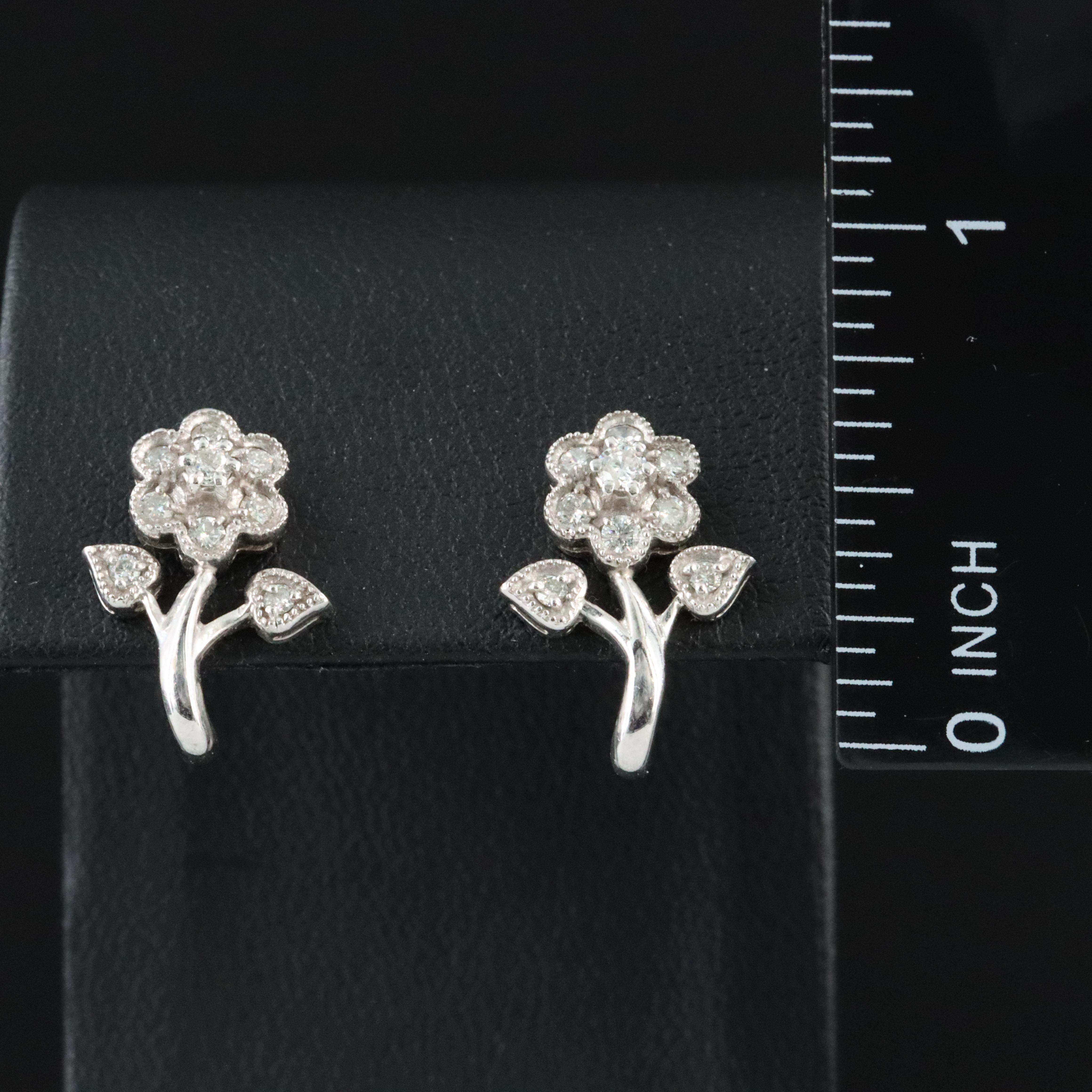 14K 0.45 CTW Diamond Flower Earrings