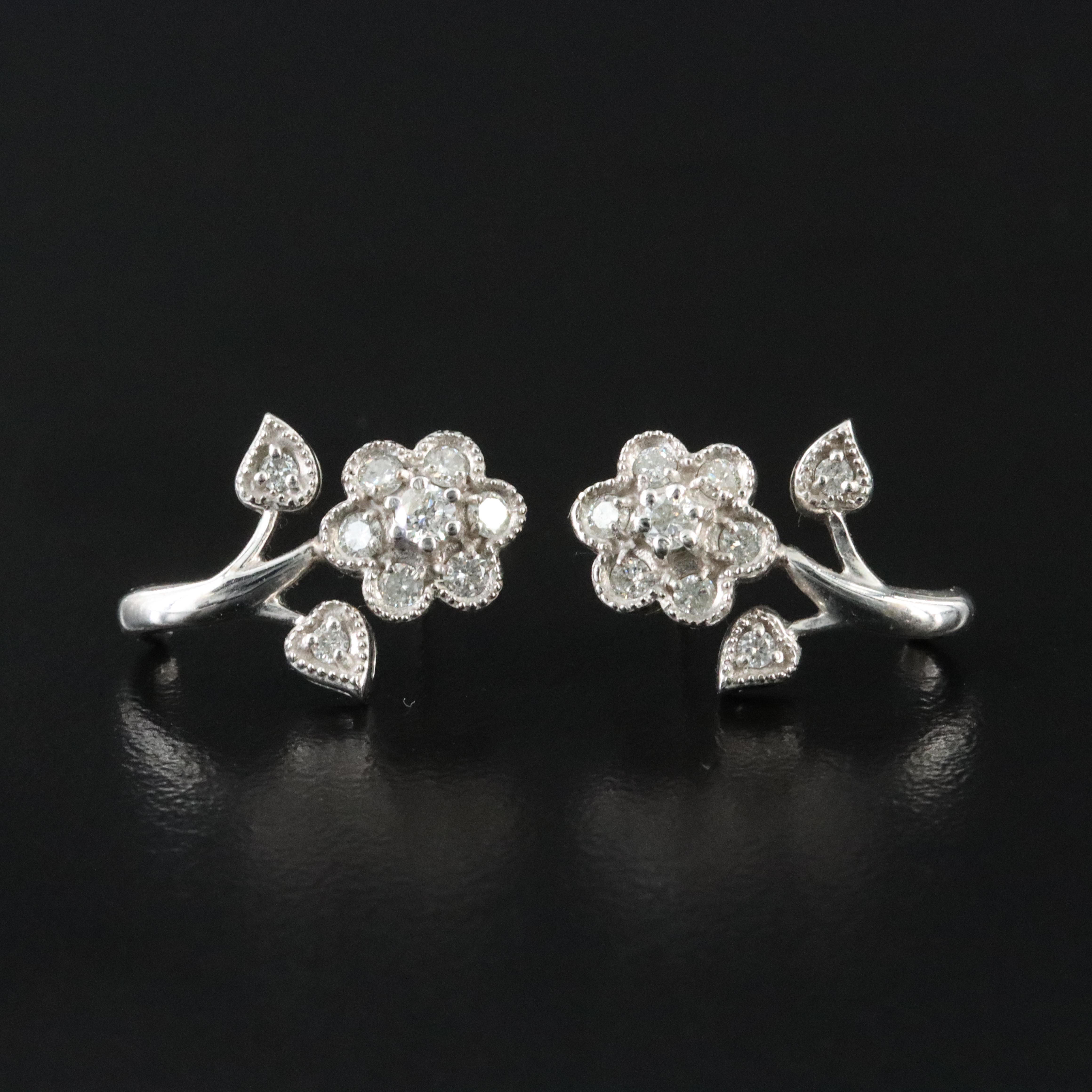 14K 0.45 CTW Diamond Flower Earrings