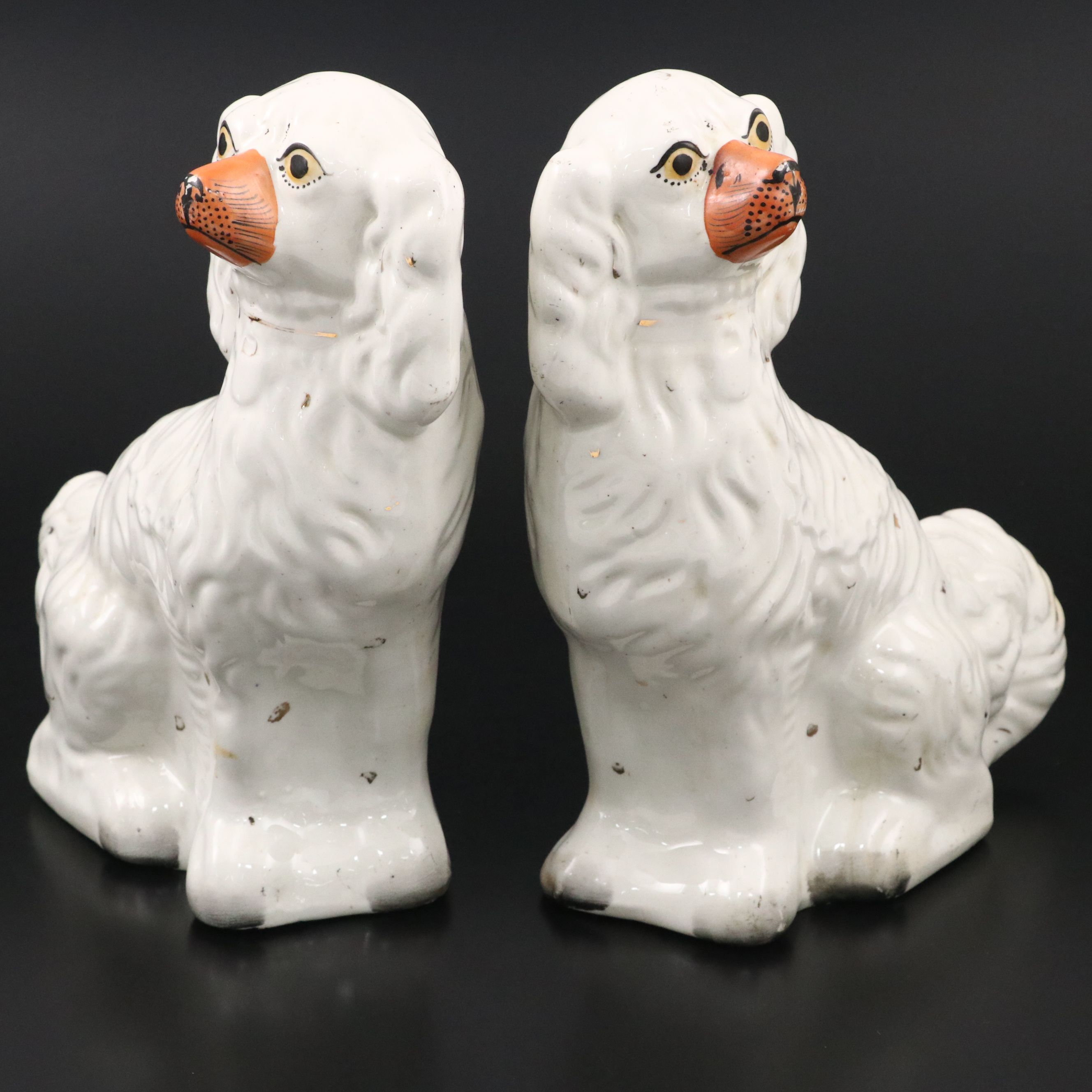Pair of Staffordshire Style Spaniels, 20th Century