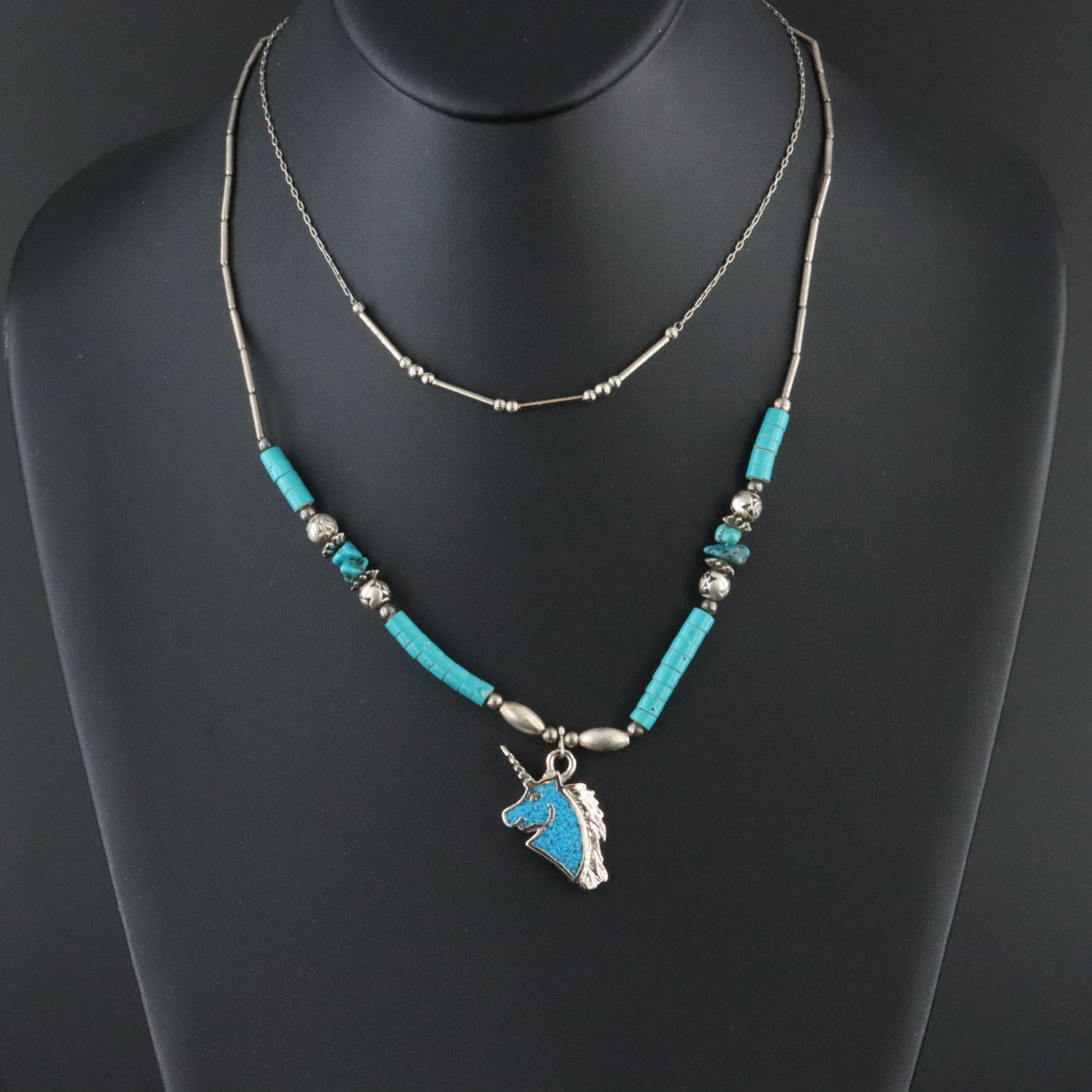 Unicorn and Bar Bead Necklaces