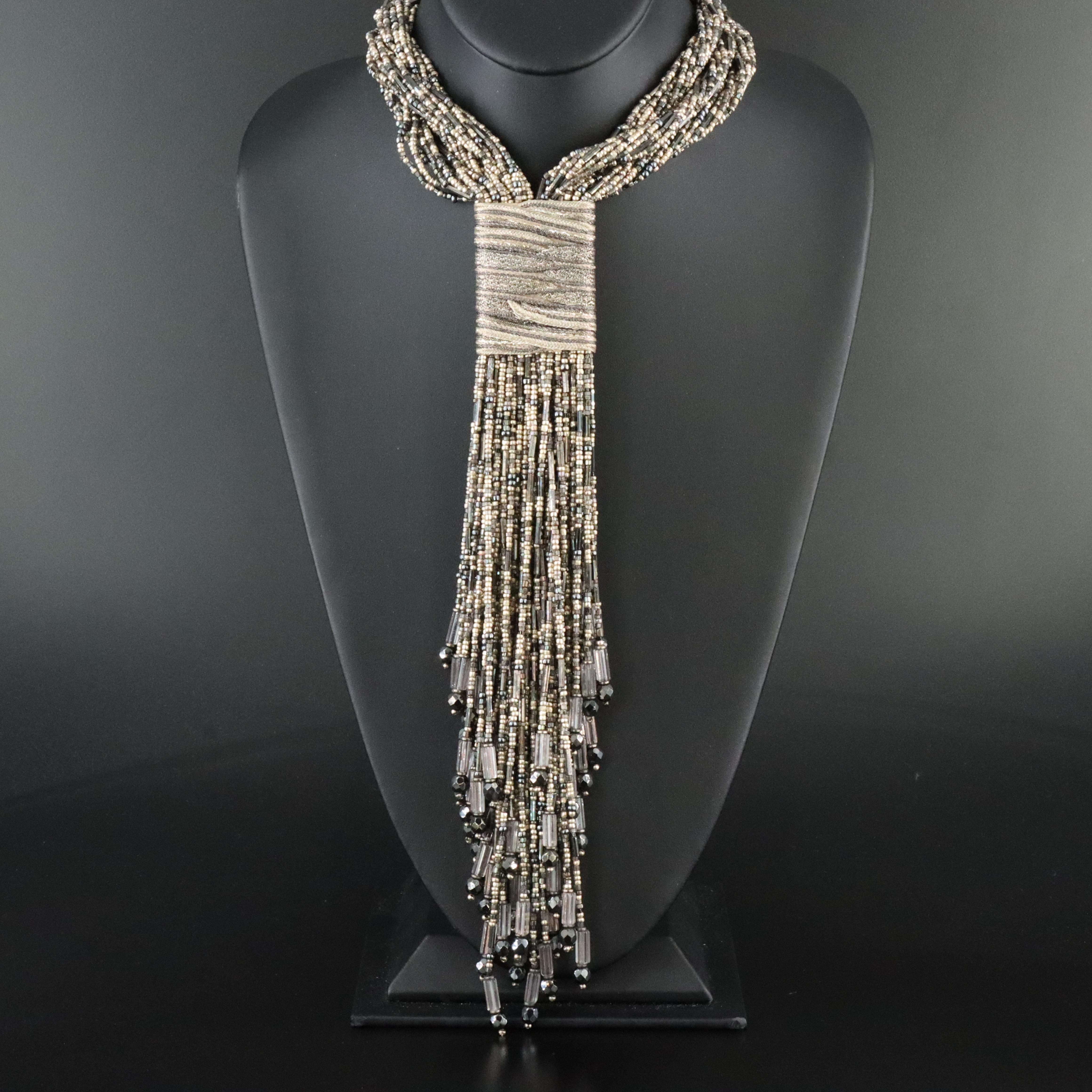 Glass Bead Torsade Necklace