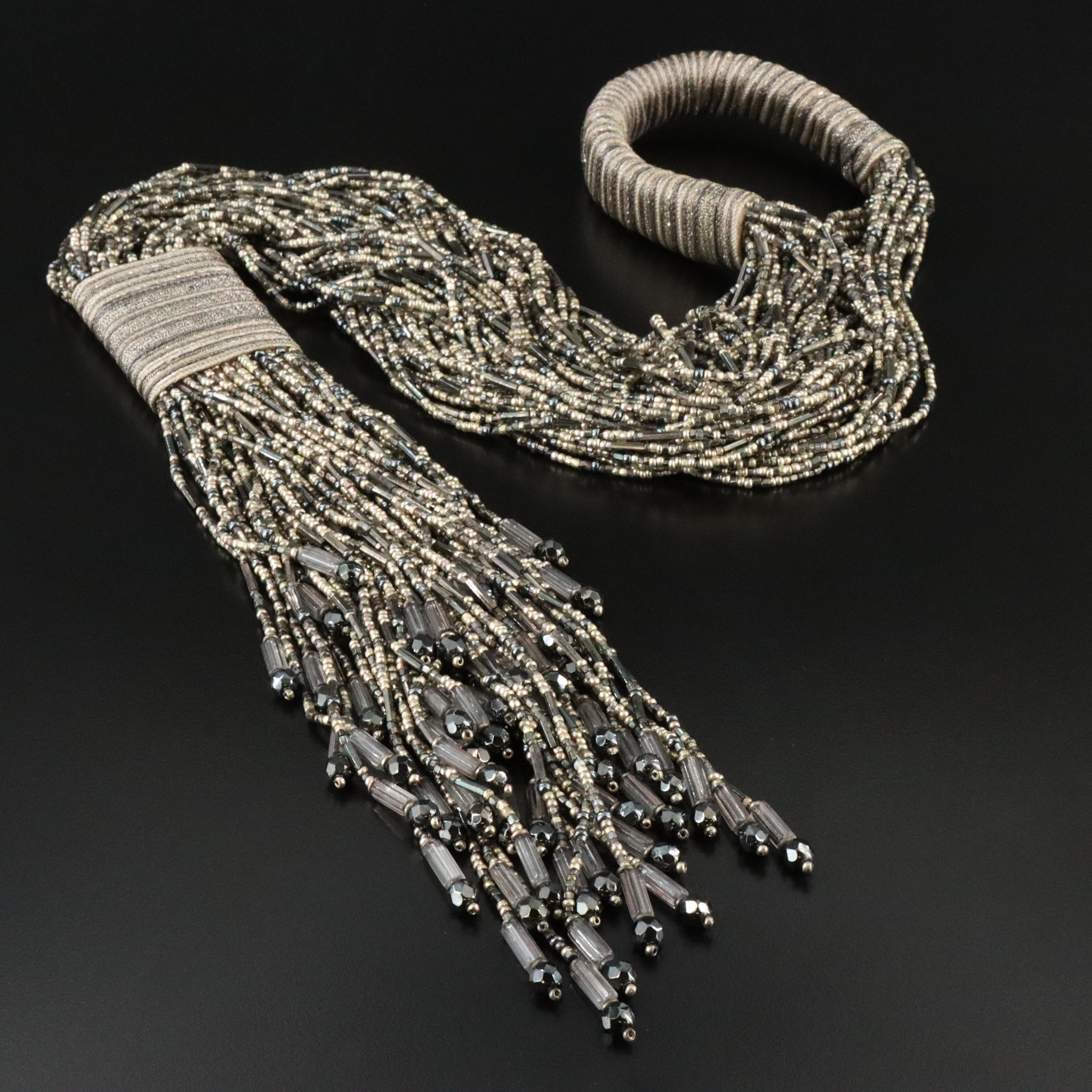 Glass Bead Torsade Necklace