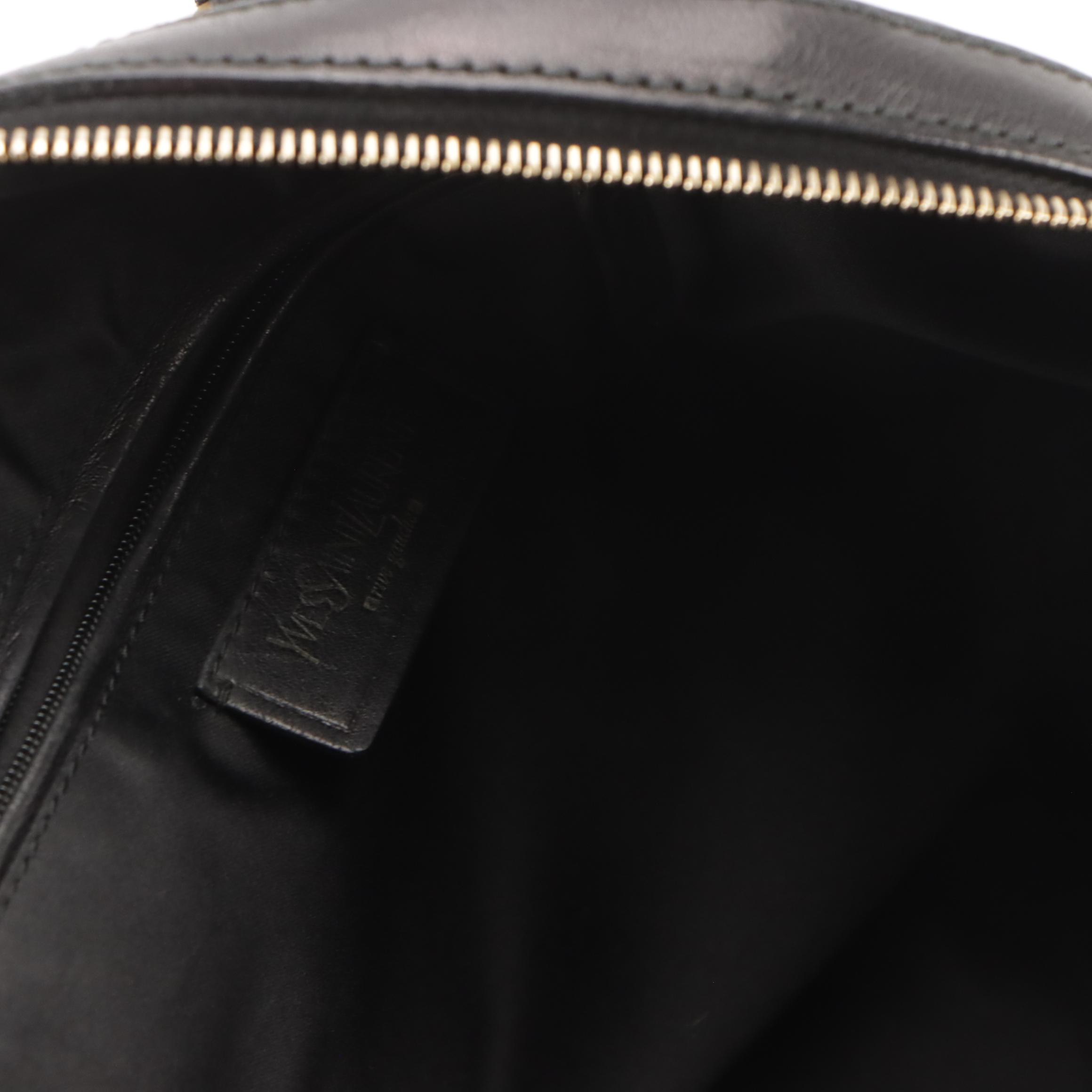 Yves Saint Laurent Rive Gauche Domed Muse Shoulder Bag in Black Leather