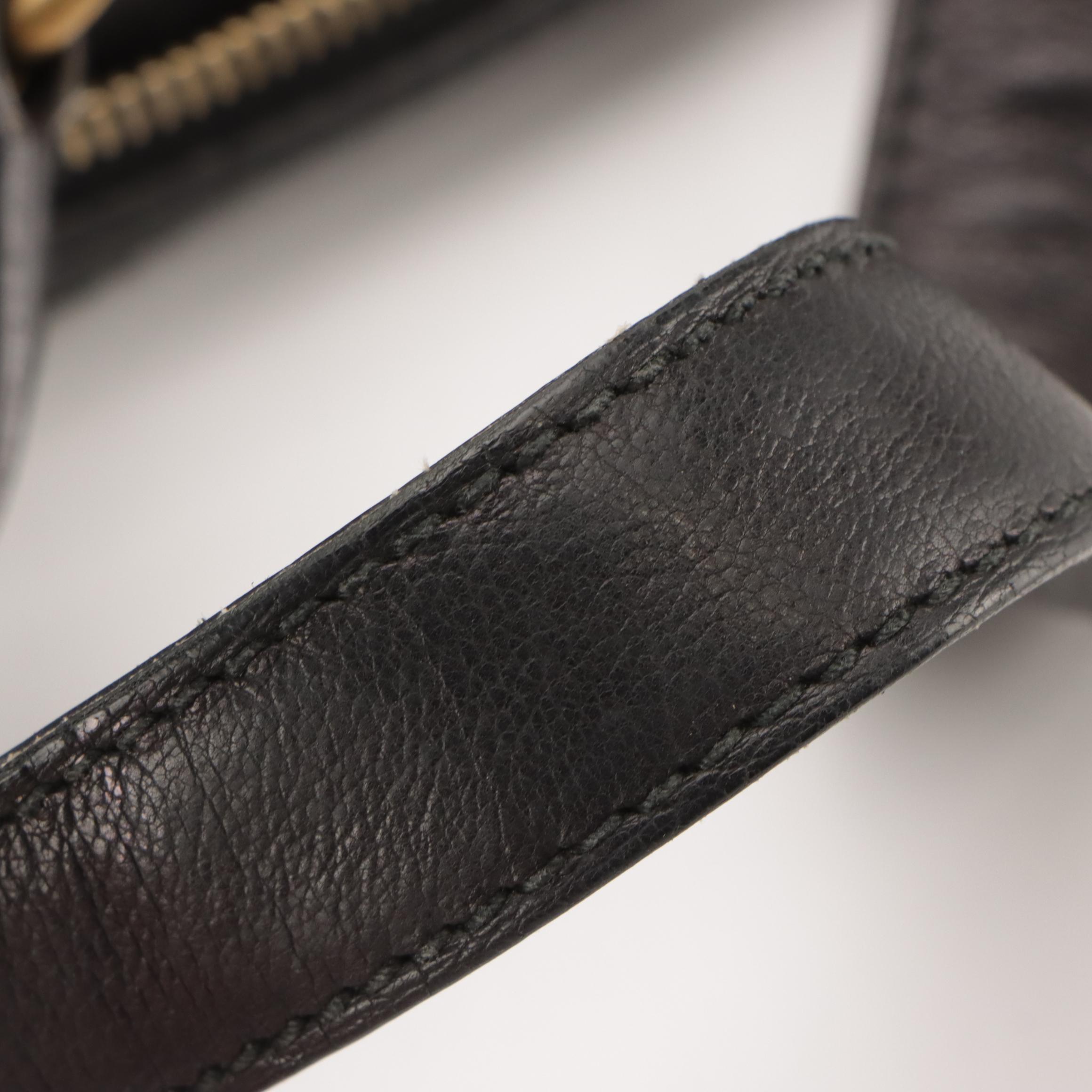 Yves Saint Laurent Rive Gauche Domed Muse Shoulder Bag in Black Leather