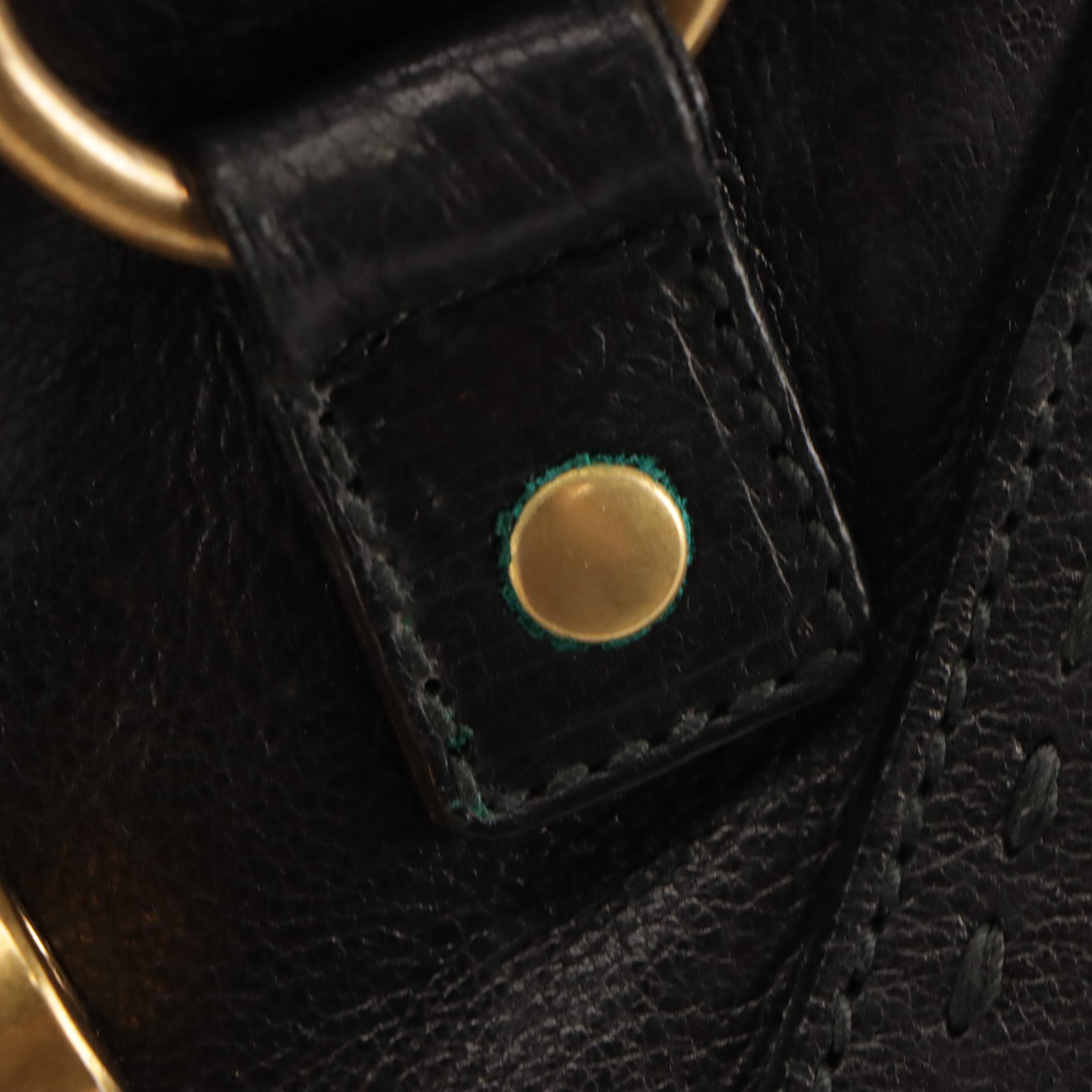 Yves Saint Laurent Rive Gauche Domed Muse Shoulder Bag in Black Leather