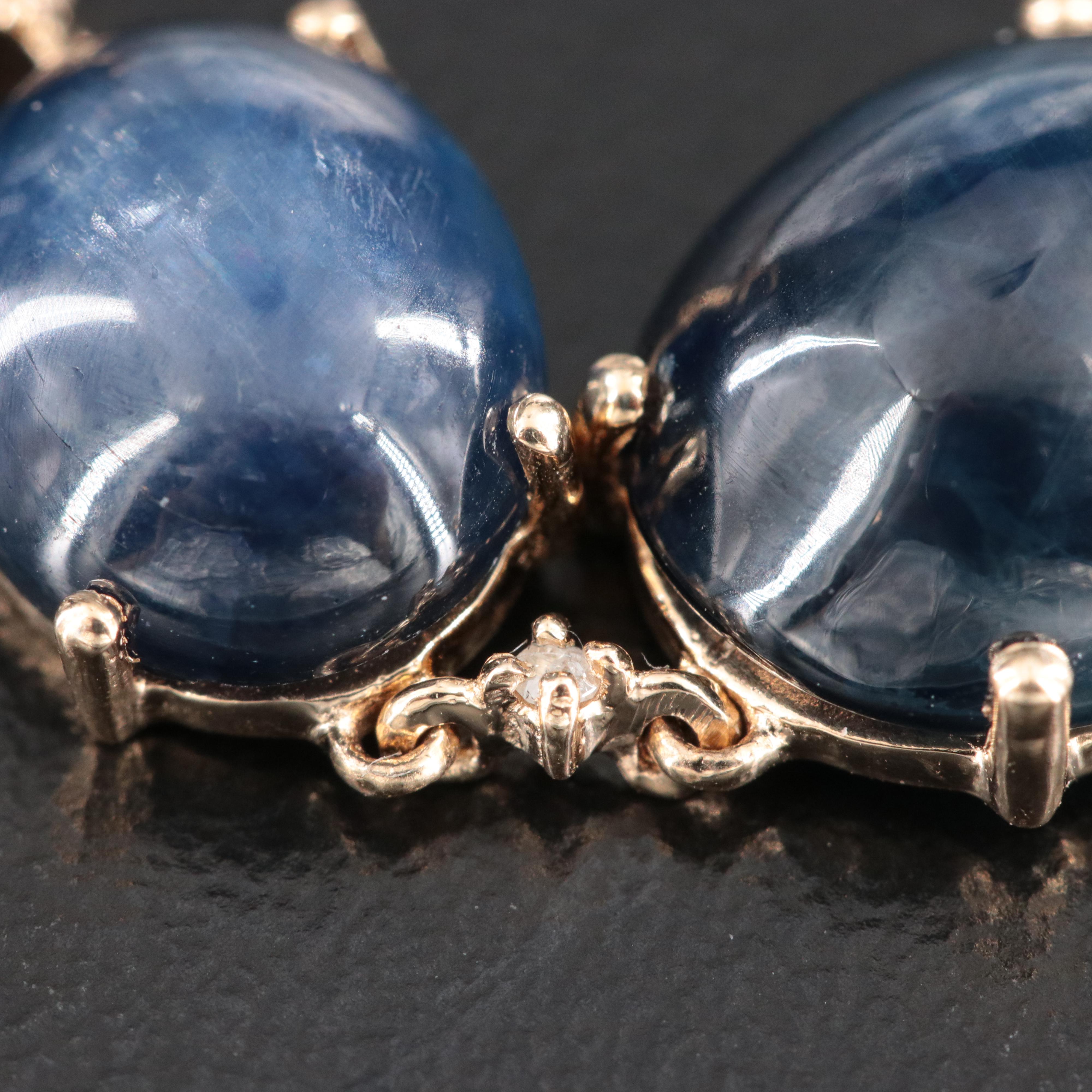 14K Sapphire Graduated Drop  Earrings
