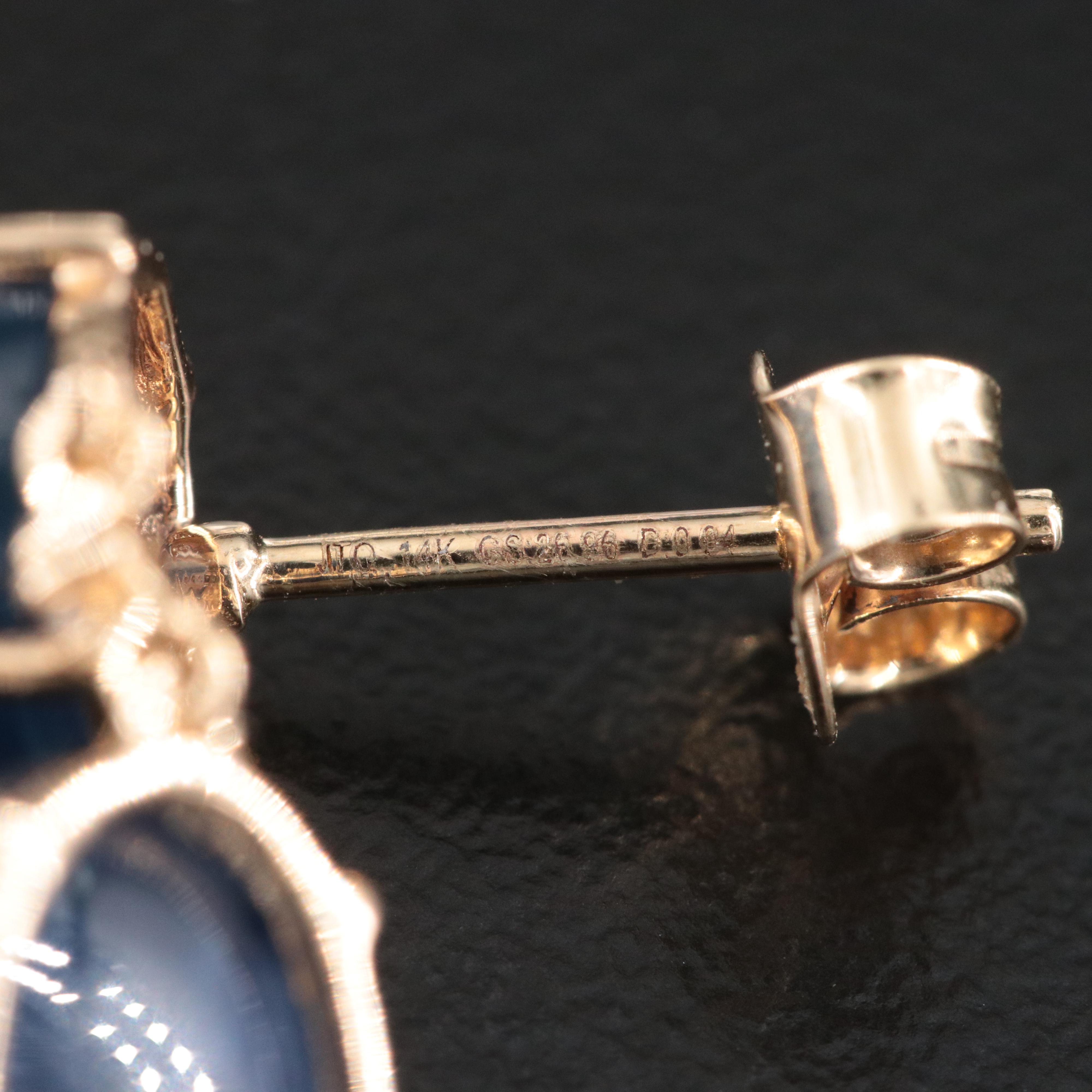 14K Sapphire Graduated Drop  Earrings