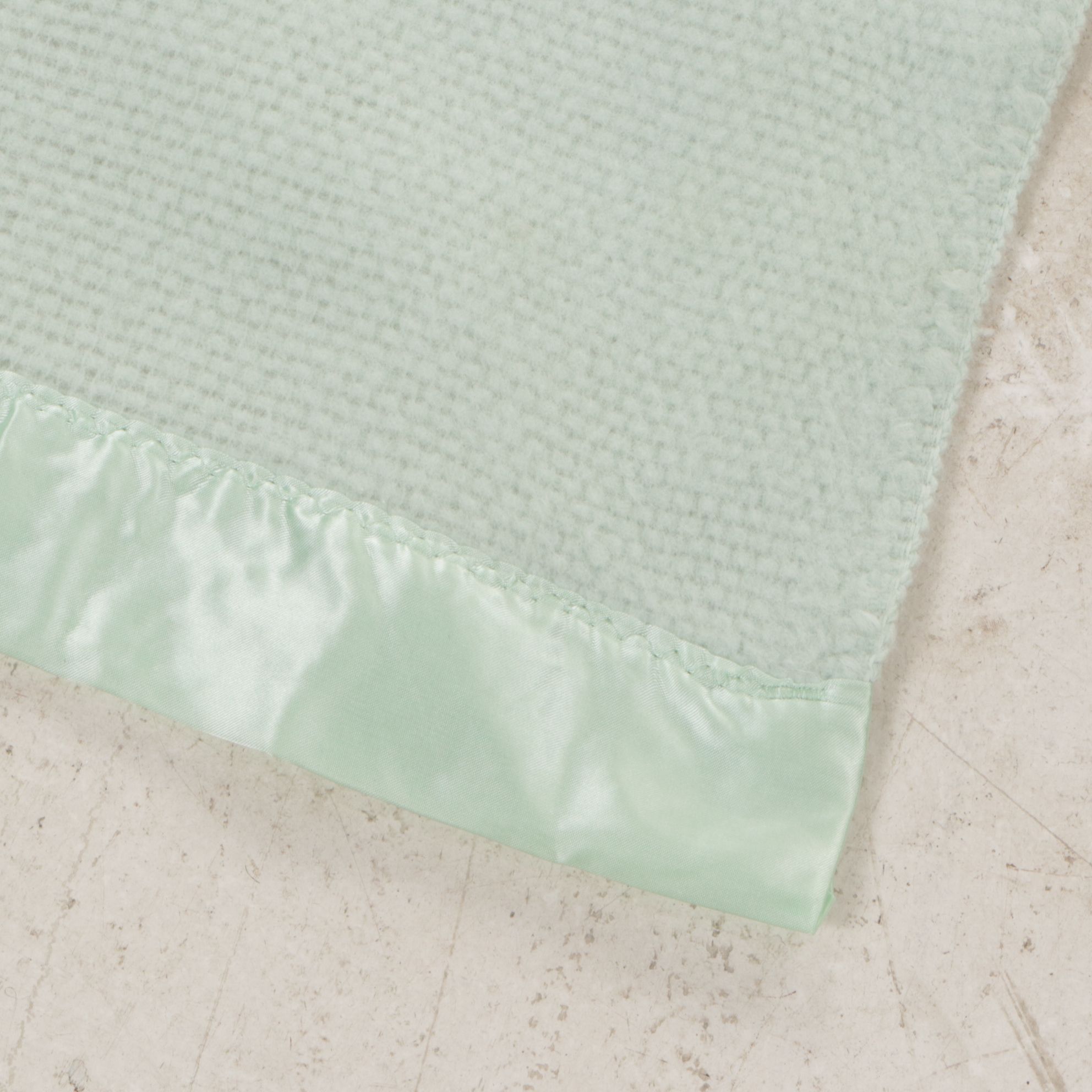 Land's End Beige Wool Blanket and Mint Waffle Knit Blanket