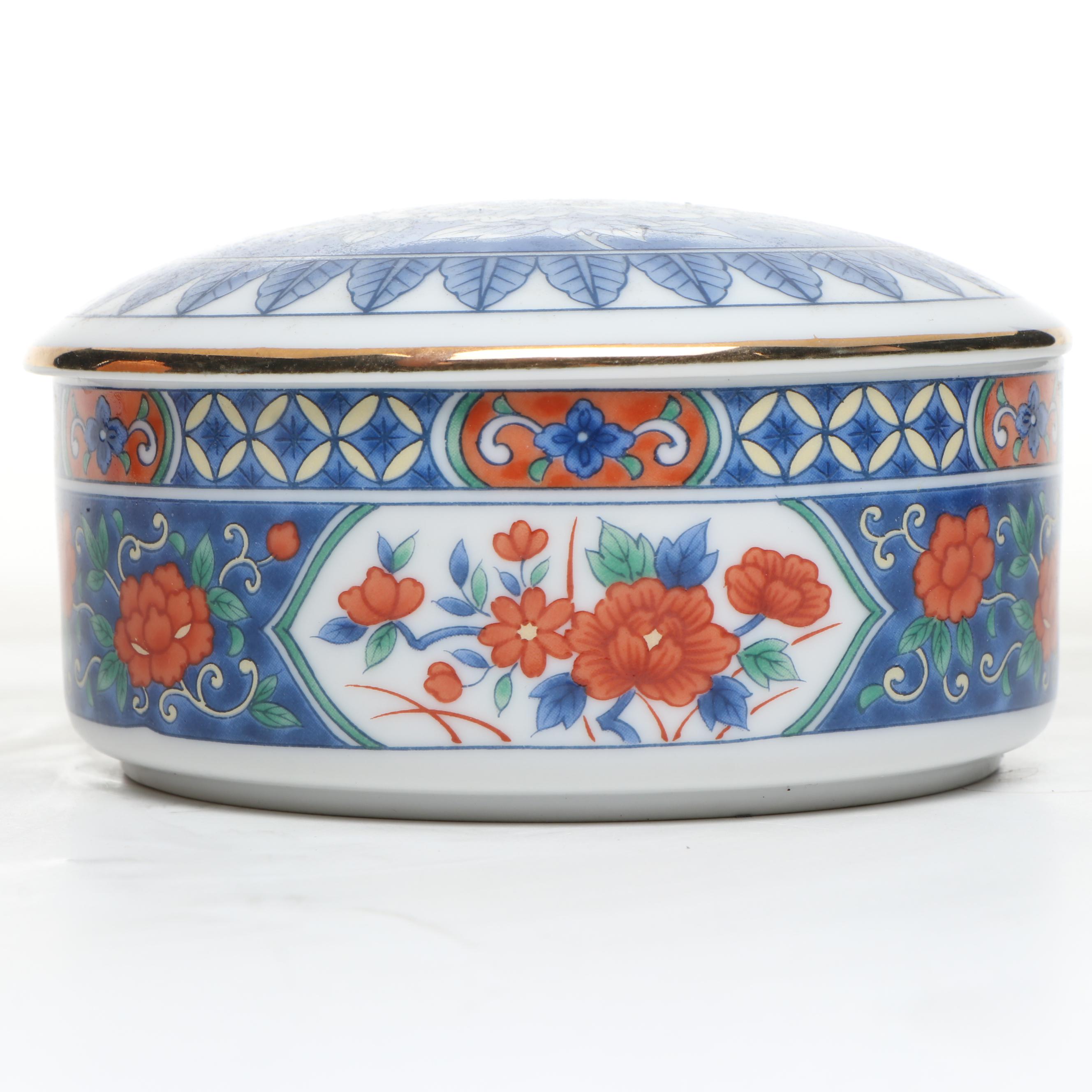 Tiffany & Co. Imari Style Porcelain Box, Zulu Wire Woven Bowl, with Ceramics