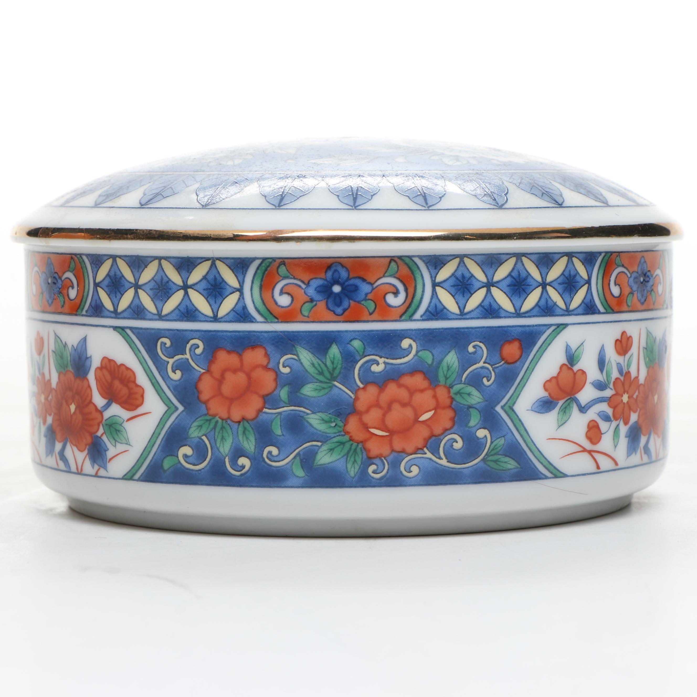 Tiffany & Co. Imari Style Porcelain Box, Zulu Wire Woven Bowl, with Ceramics