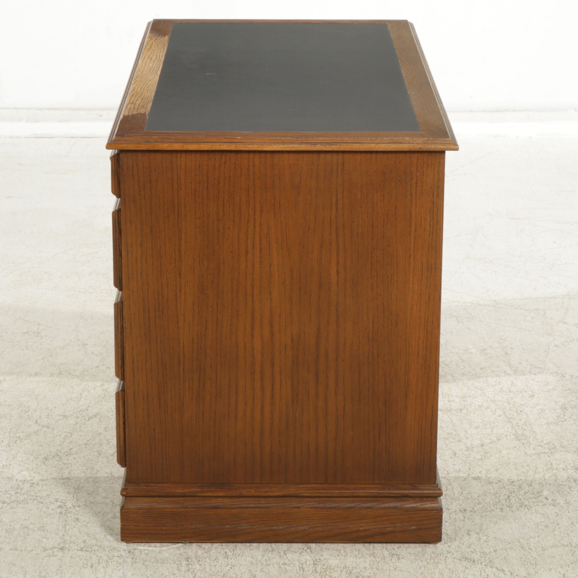 Sligh Spanish Baroque Style Oak Kneehole  Desk with Thomasville Cane-Back Chair