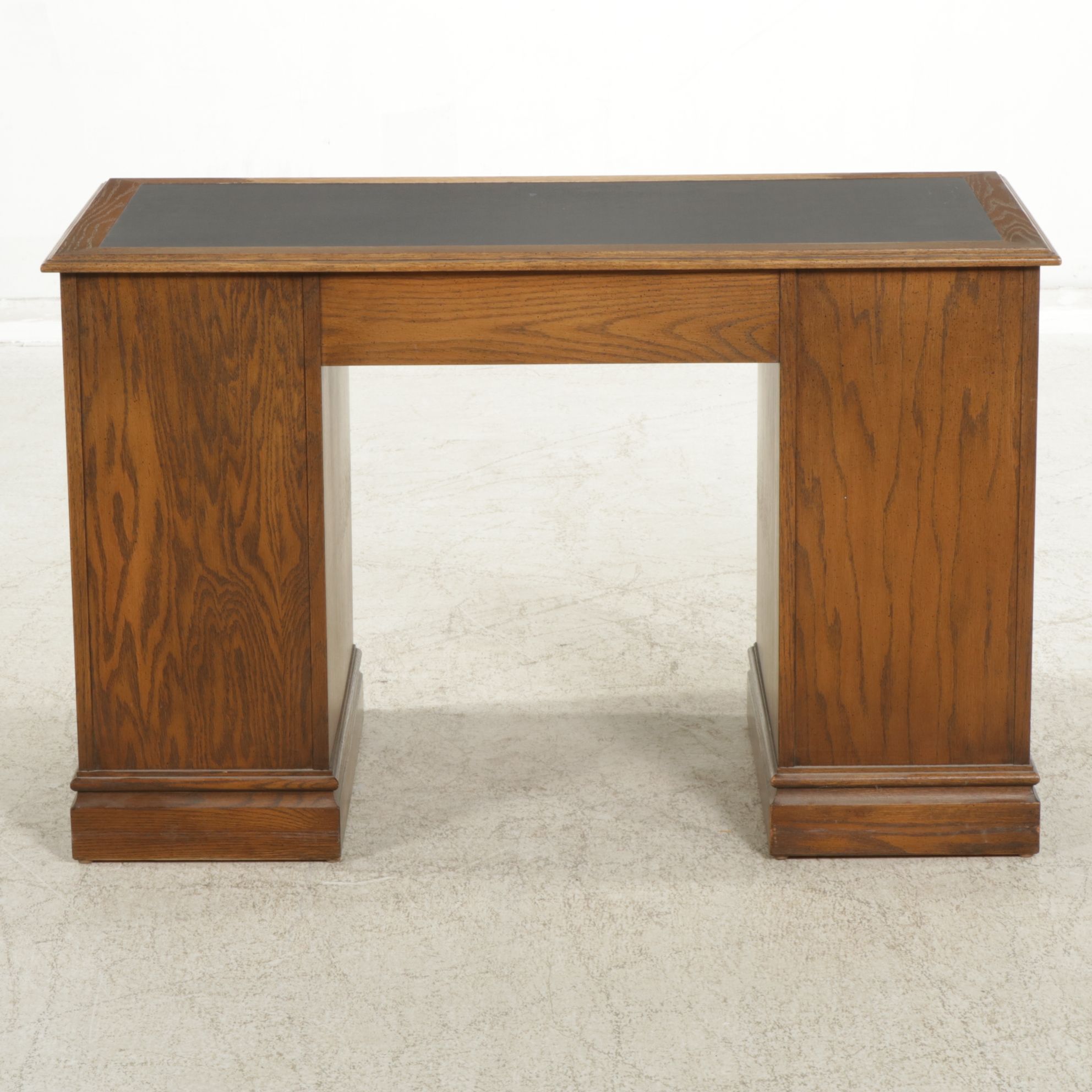 Sligh Spanish Baroque Style Oak Kneehole  Desk with Thomasville Cane-Back Chair