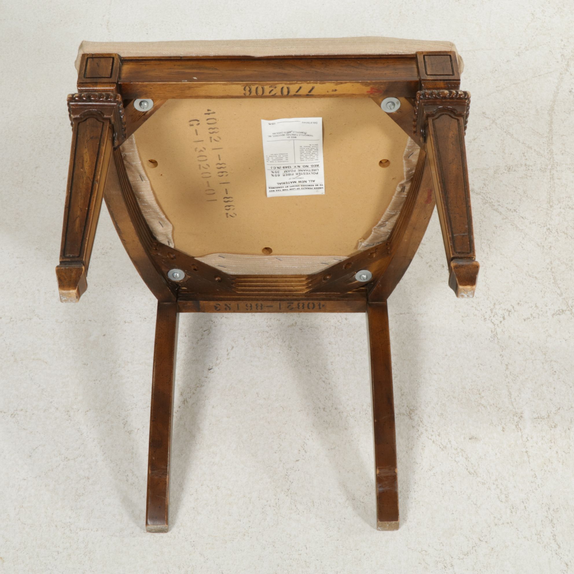 Sligh Spanish Baroque Style Oak Kneehole  Desk with Thomasville Cane-Back Chair