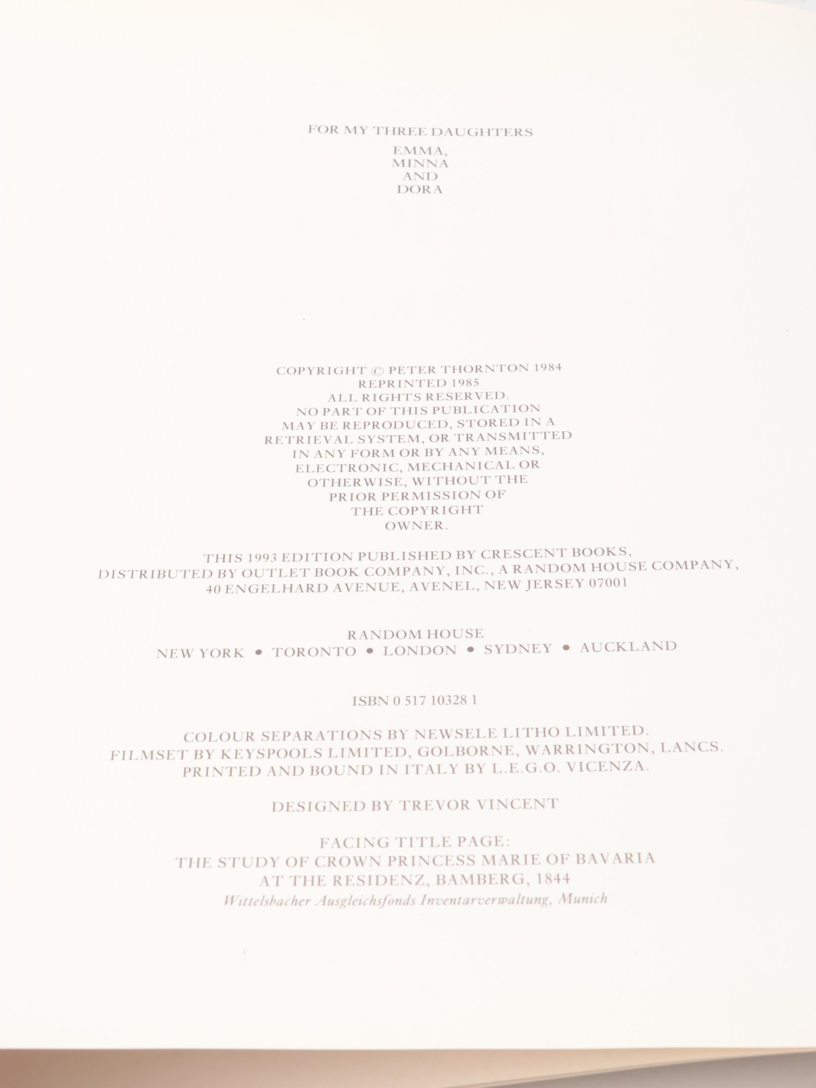 "Authentic Decor: The Domestic Interior" by Peter Thornton and More Books