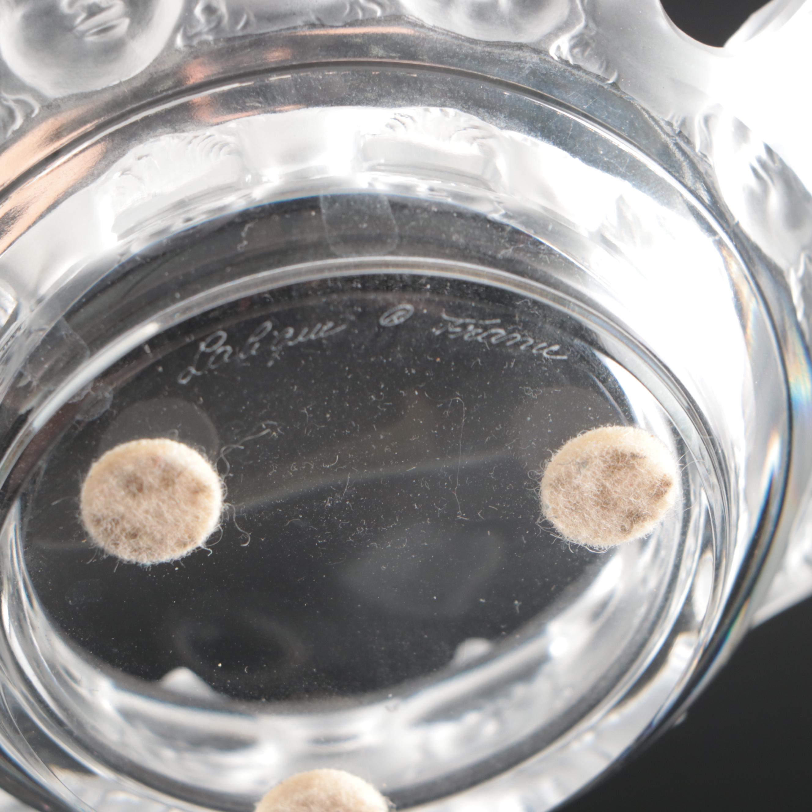 Lalique "Honfelur" and "St. Nicholas" Glass Ashtrays