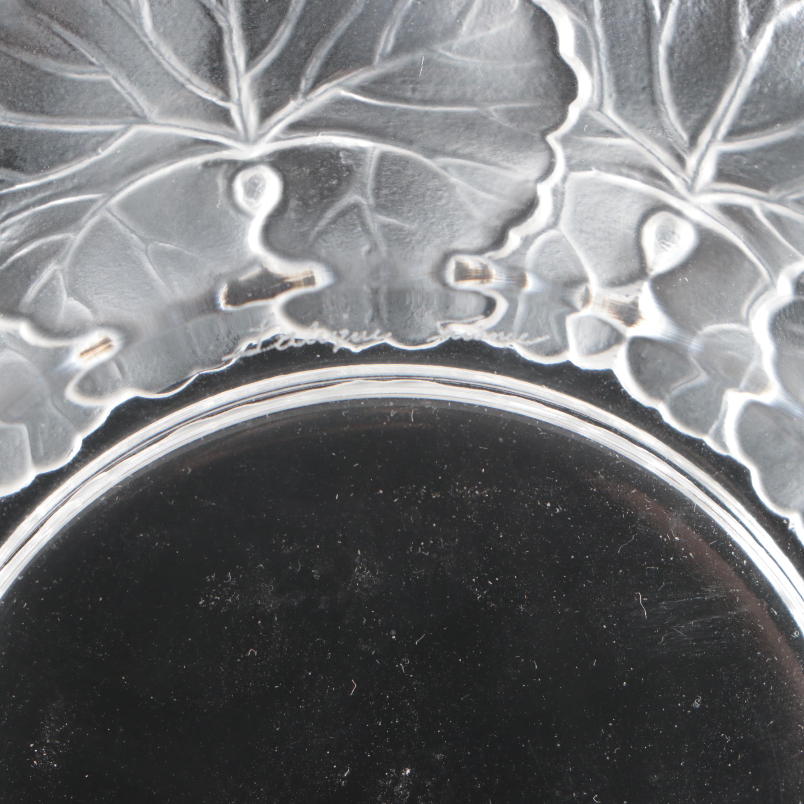 Lalique "Honfelur" and "St. Nicholas" Glass Ashtrays