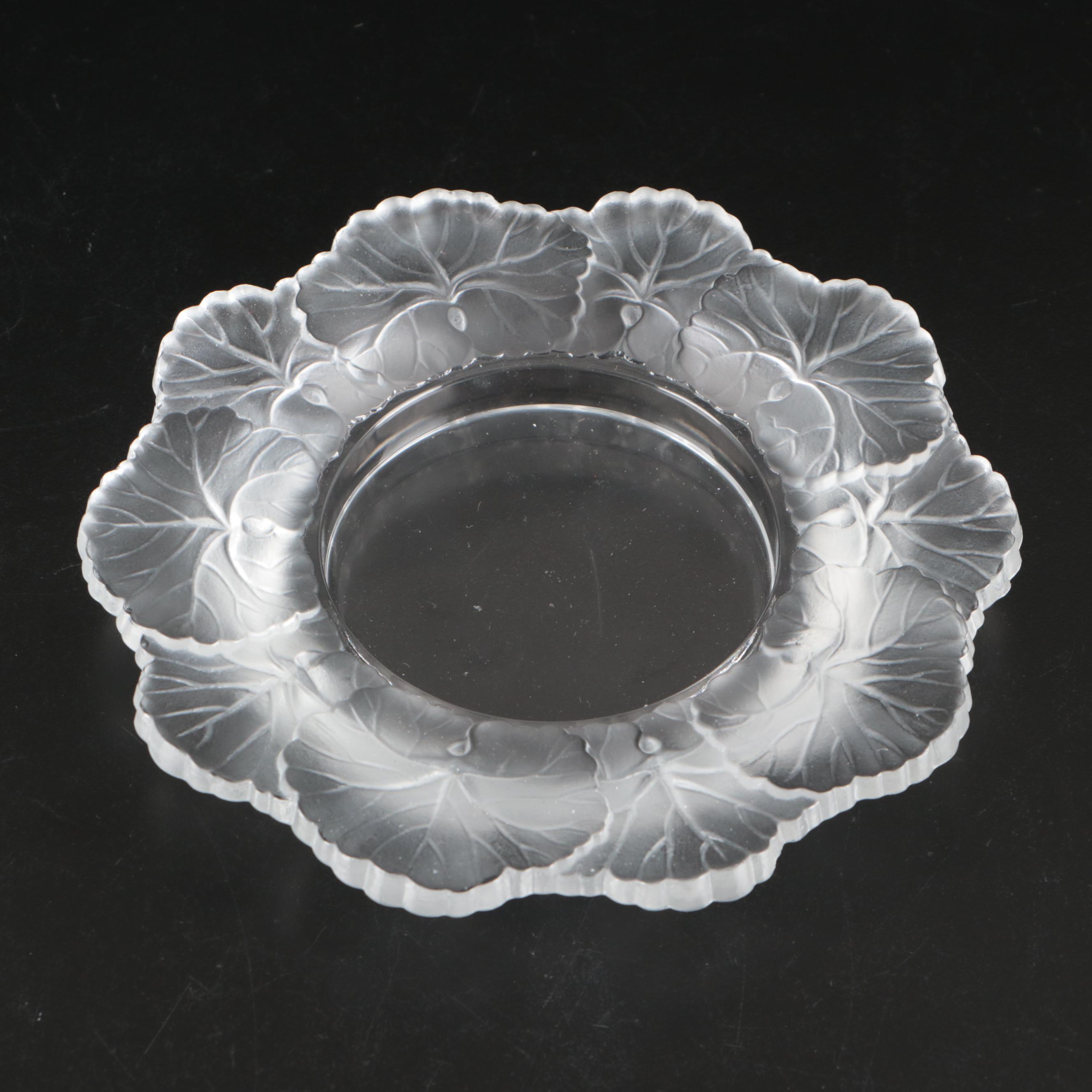 Lalique "Honfelur" and "St. Nicholas" Glass Ashtrays