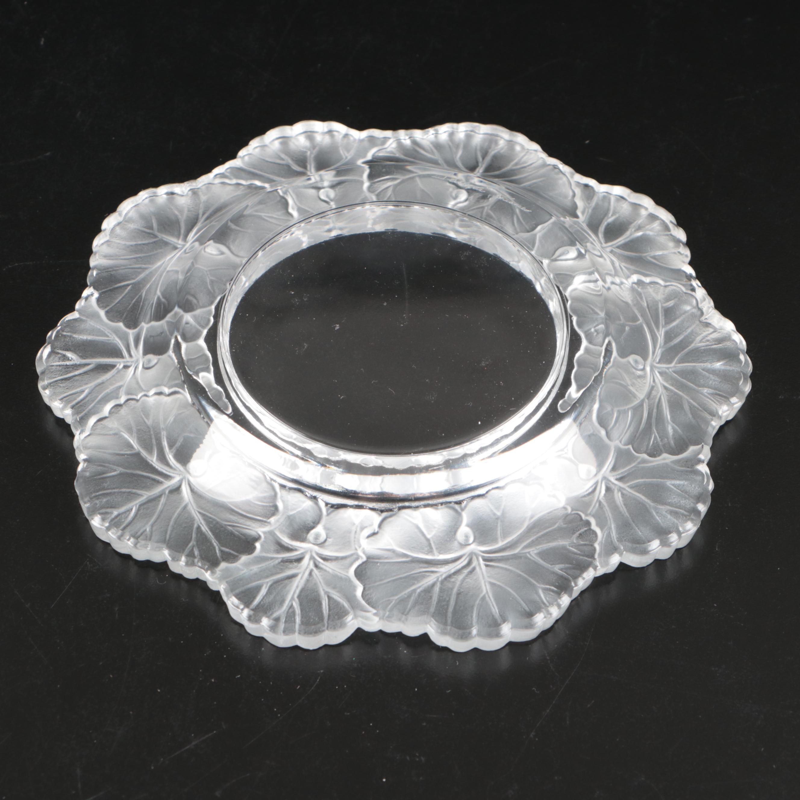 Lalique "Honfelur" and "St. Nicholas" Glass Ashtrays