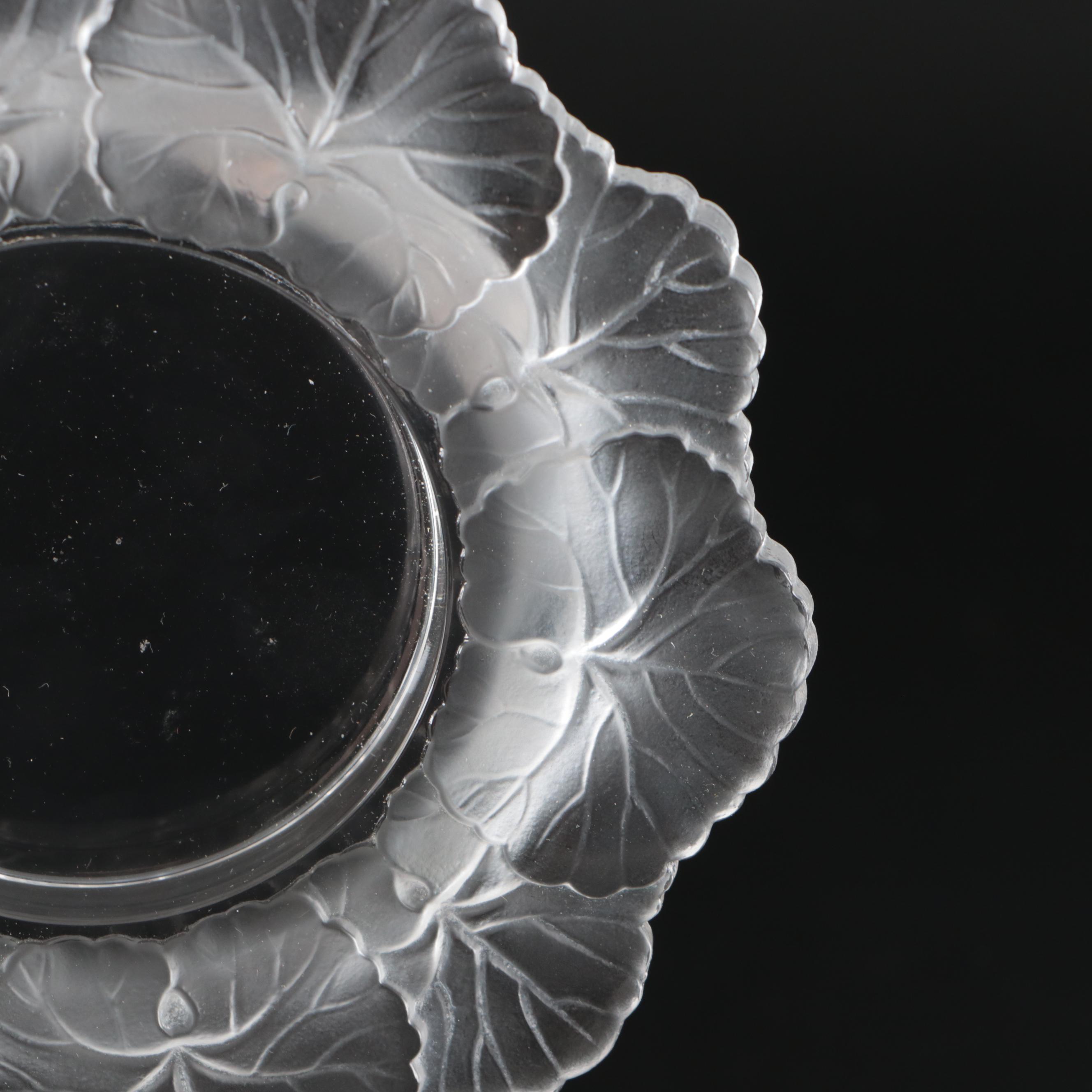 Lalique "Honfelur" and "St. Nicholas" Glass Ashtrays